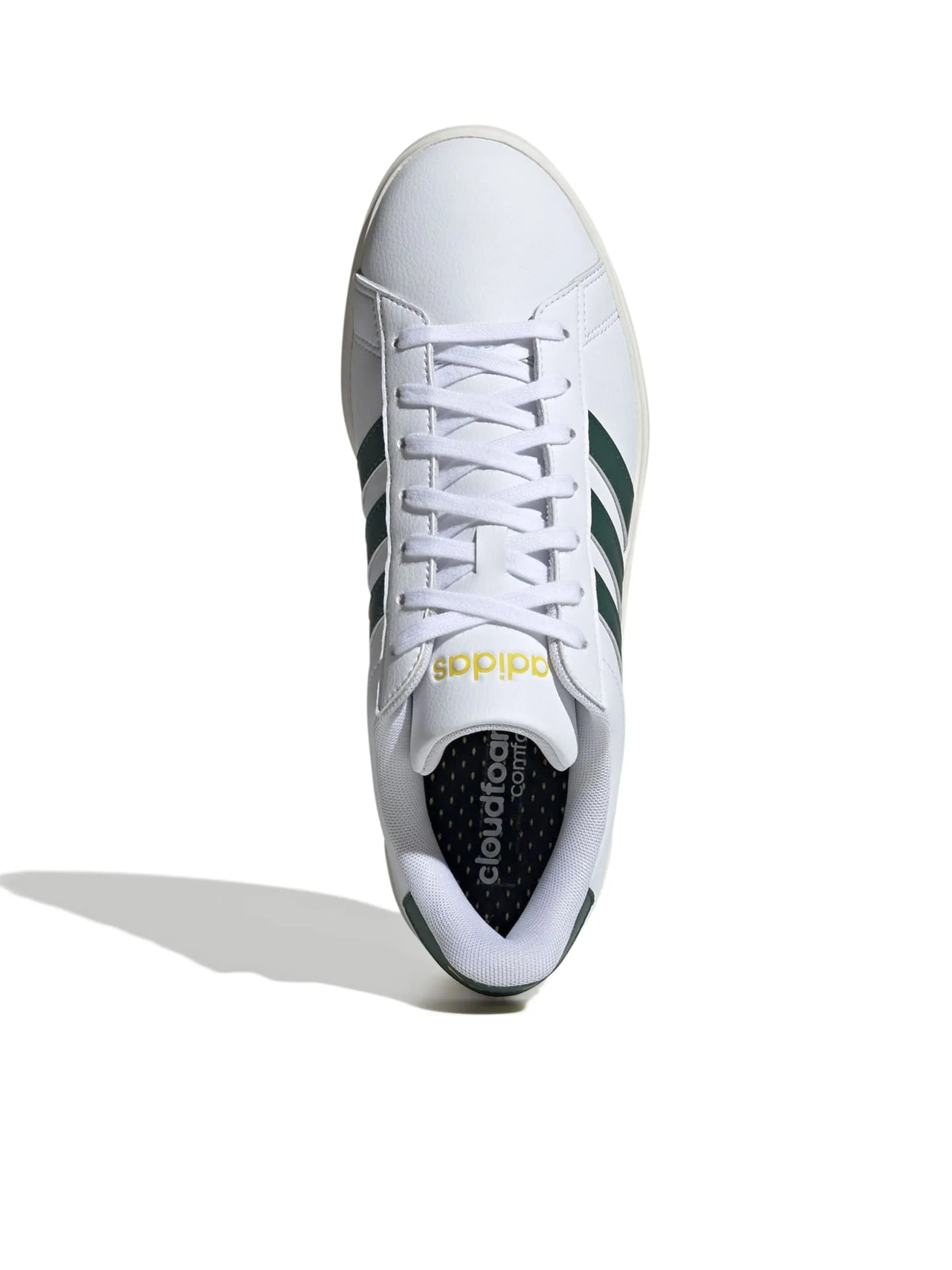 ADIDAS Men Shoes Grand Court 2 Cloud White / Collegiate Green / Utility Yellow