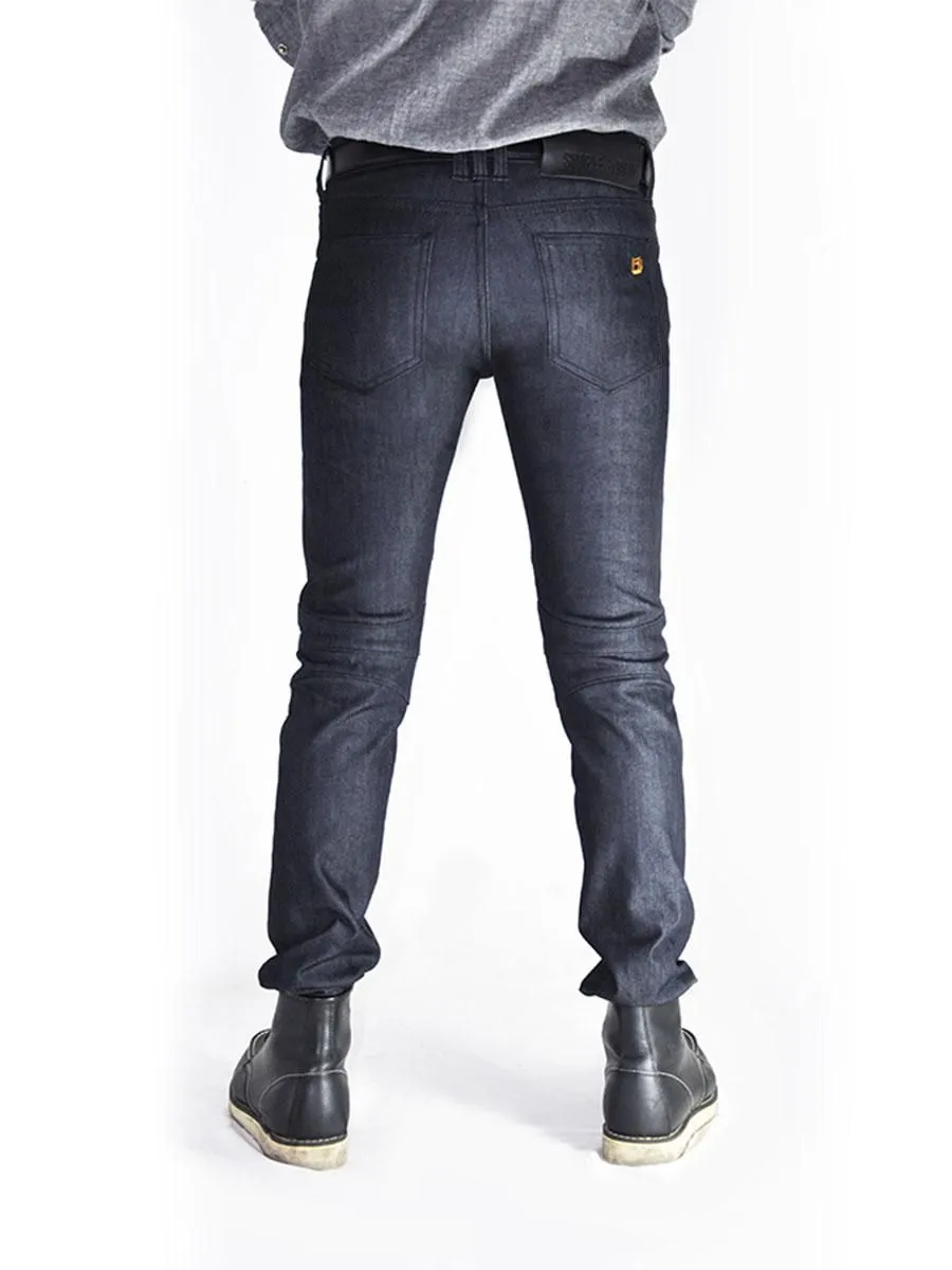 SIMPLE&RAW Deep Raw Biker Skinny Fit Jeans Sk811-1 Dark Blue