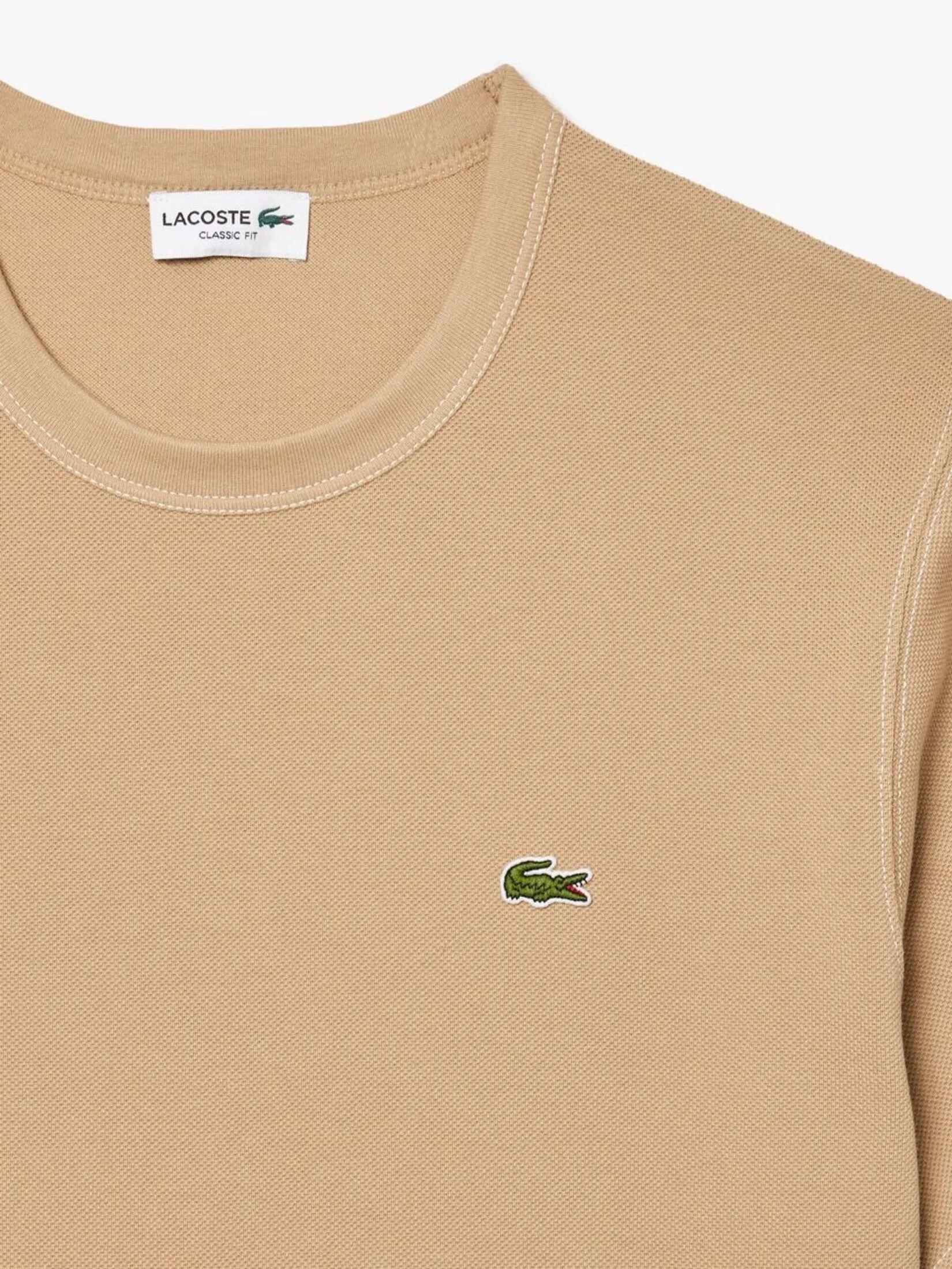 LACOSTE Heavy Piqu  T-shirt Beige