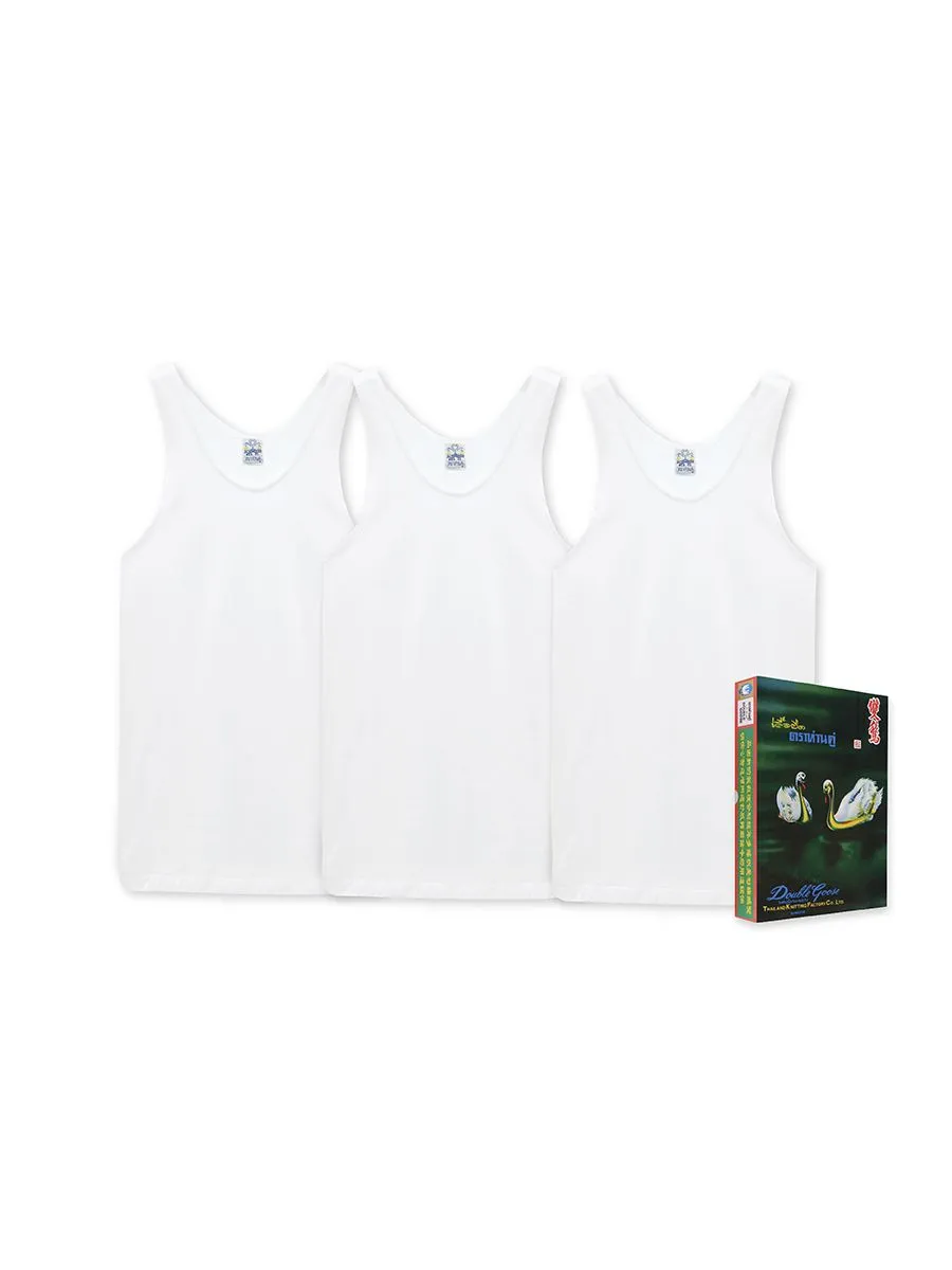 DOUBLE GOOSE Double goose White classic singlets pack 3 pcs.