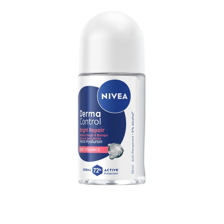 Nivea Roll On Derma Control Bright Repair 50 Ml. โรลออนลดเหงื่อ ระงับกลิ่นกาย