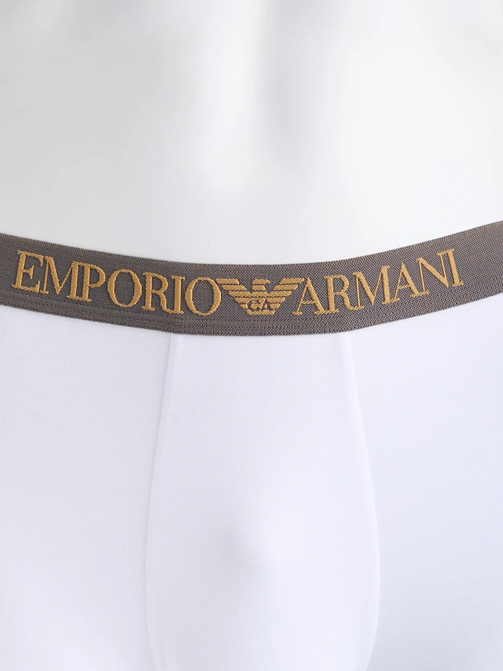 EMPORIO ARMANI Men Underwear Trunk Pack 2 pcs SS25 White/Armani Blu