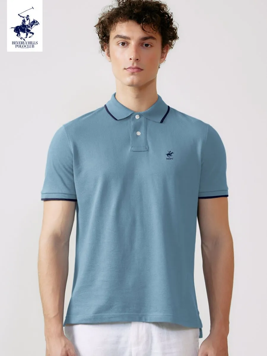 BEVERLY HILLS POLO CLUB Light blue Men Polo Shirts Model BN2A635