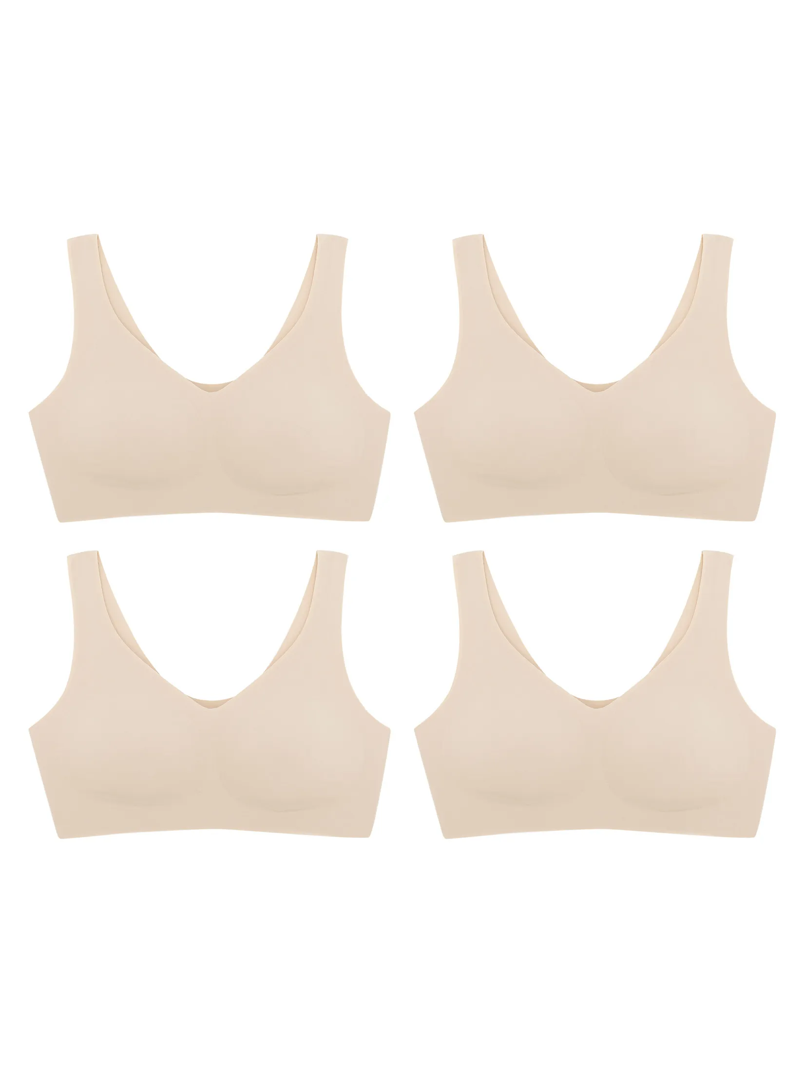 SABINA [Pack 4 Piece] [Online Exclusive] Perfect Bra Seamless Wireless Bra - Sand
