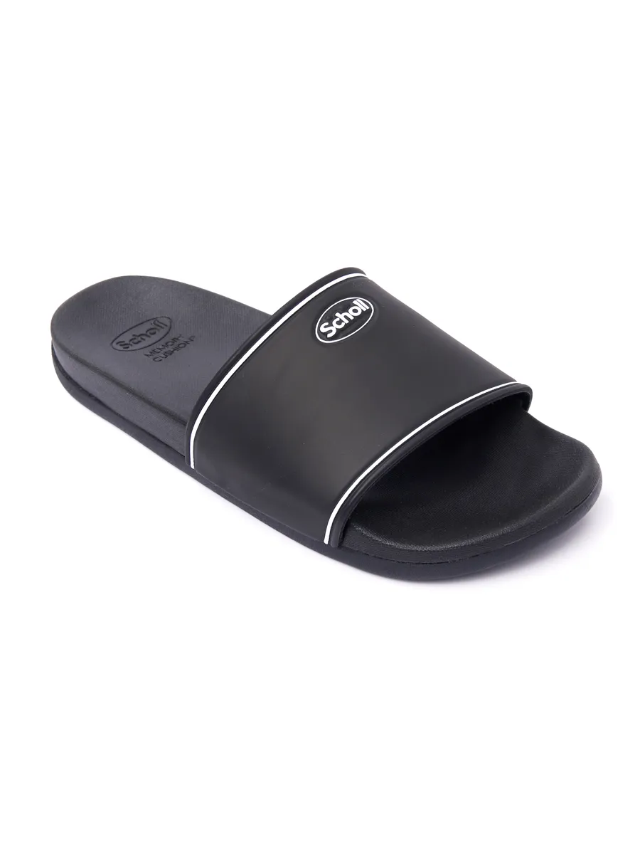 SCHOLL Black Slide Sandals Unisex - Cent