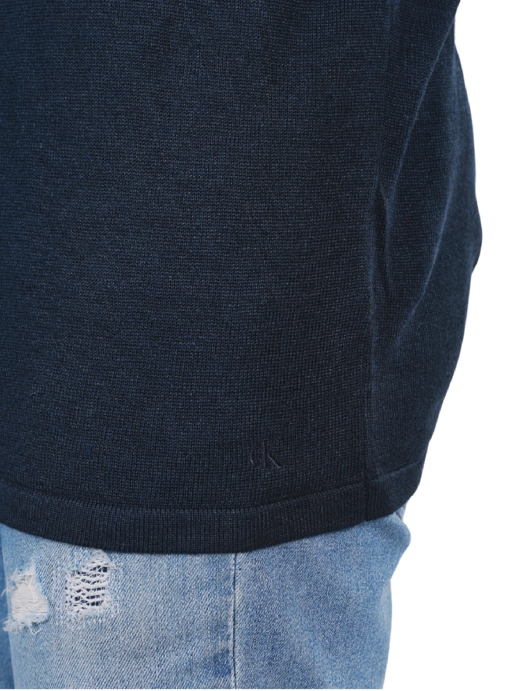 CALVIN KLEIN Men's Linen Blend Classic Sweater Polo Shirt Black