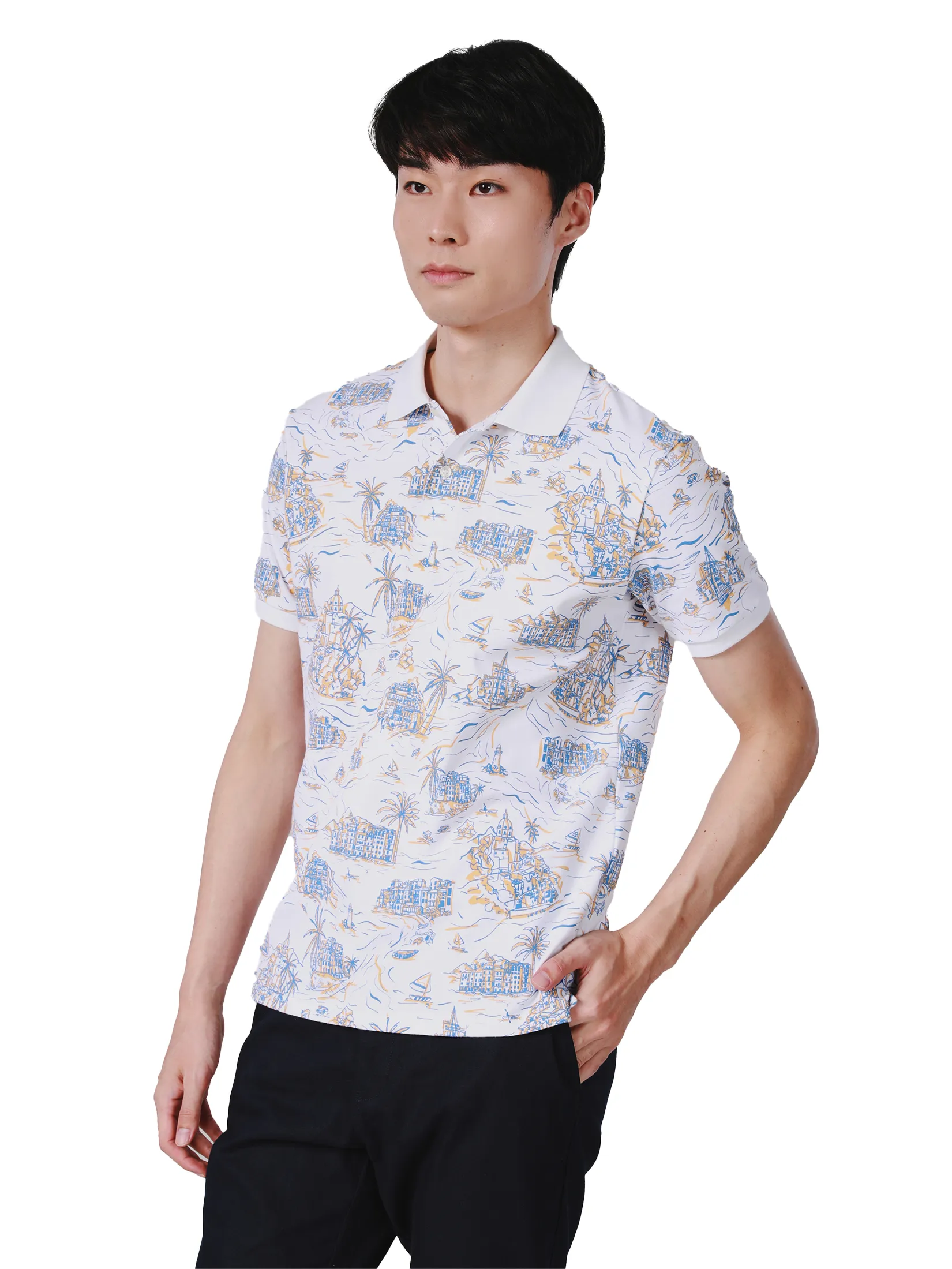 JOHN HENRY Men s Polo (Slim Fit) SONGKRAN FESTIVAL Off White
