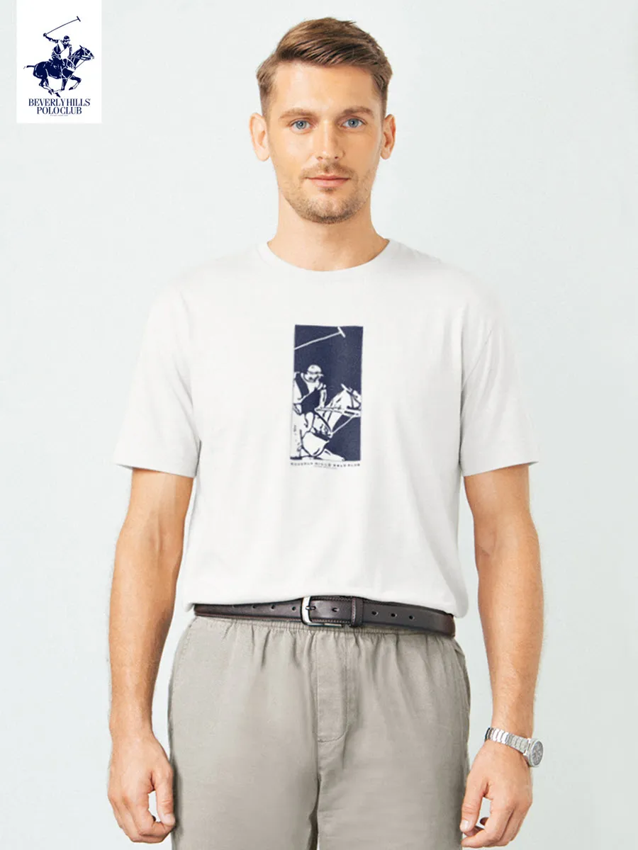 BEVERLY HILLS POLO CLUB White Unisex T-Shirt REGULAR-FIT Model BNSR364