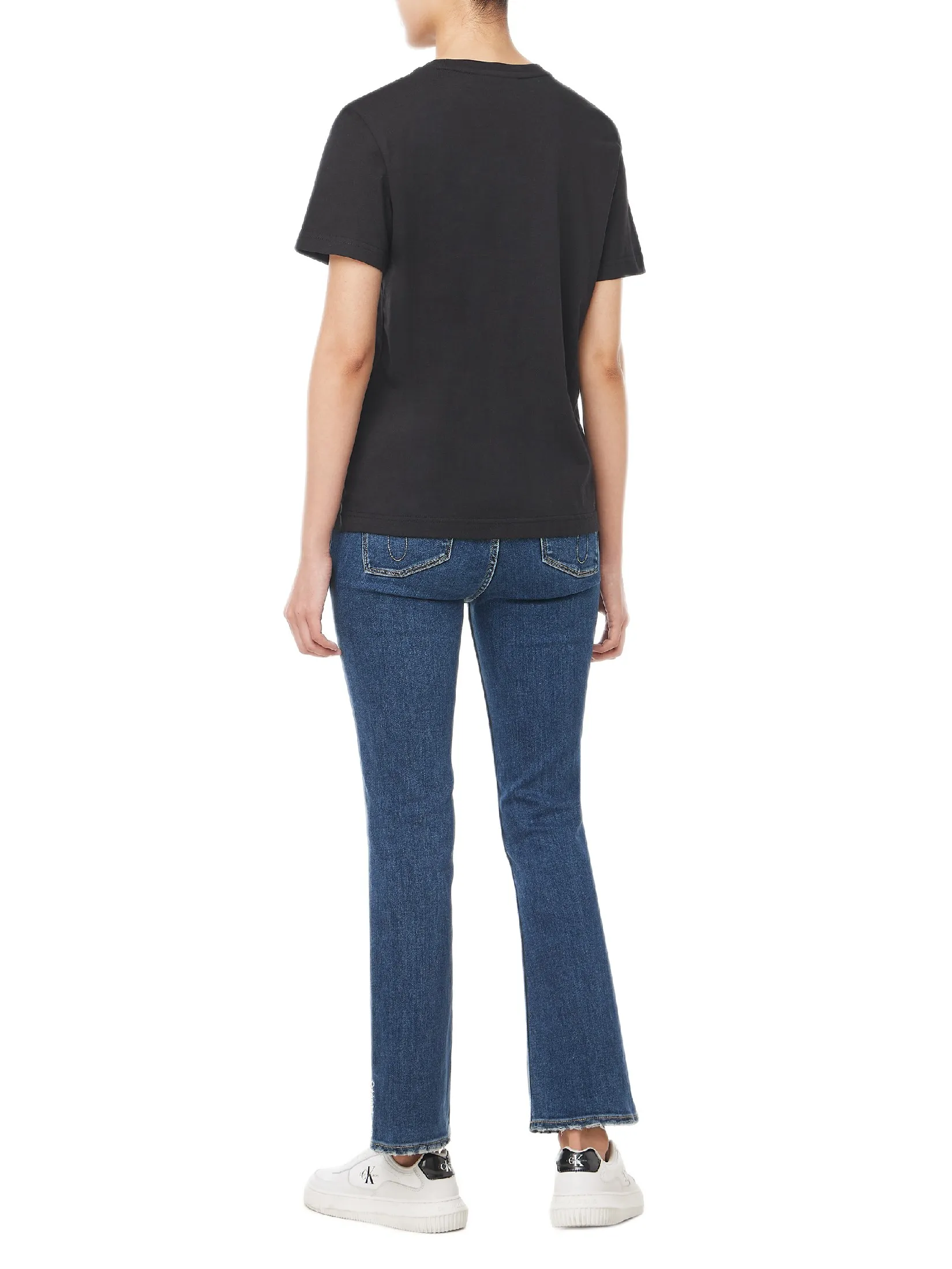 CALVIN KLEIN Women s Archive Jersey Crewneck Short Sleeve T-Shirt Black