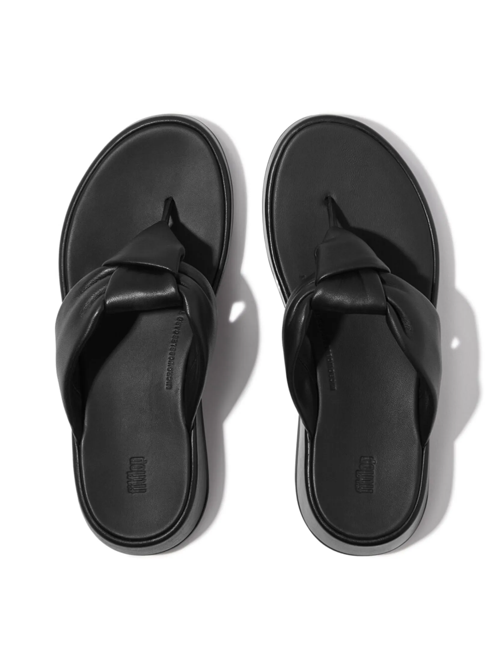 FitFlop™ WOMEN'S F-MODE KNOT SOFT-LEATHER T/P BLACK