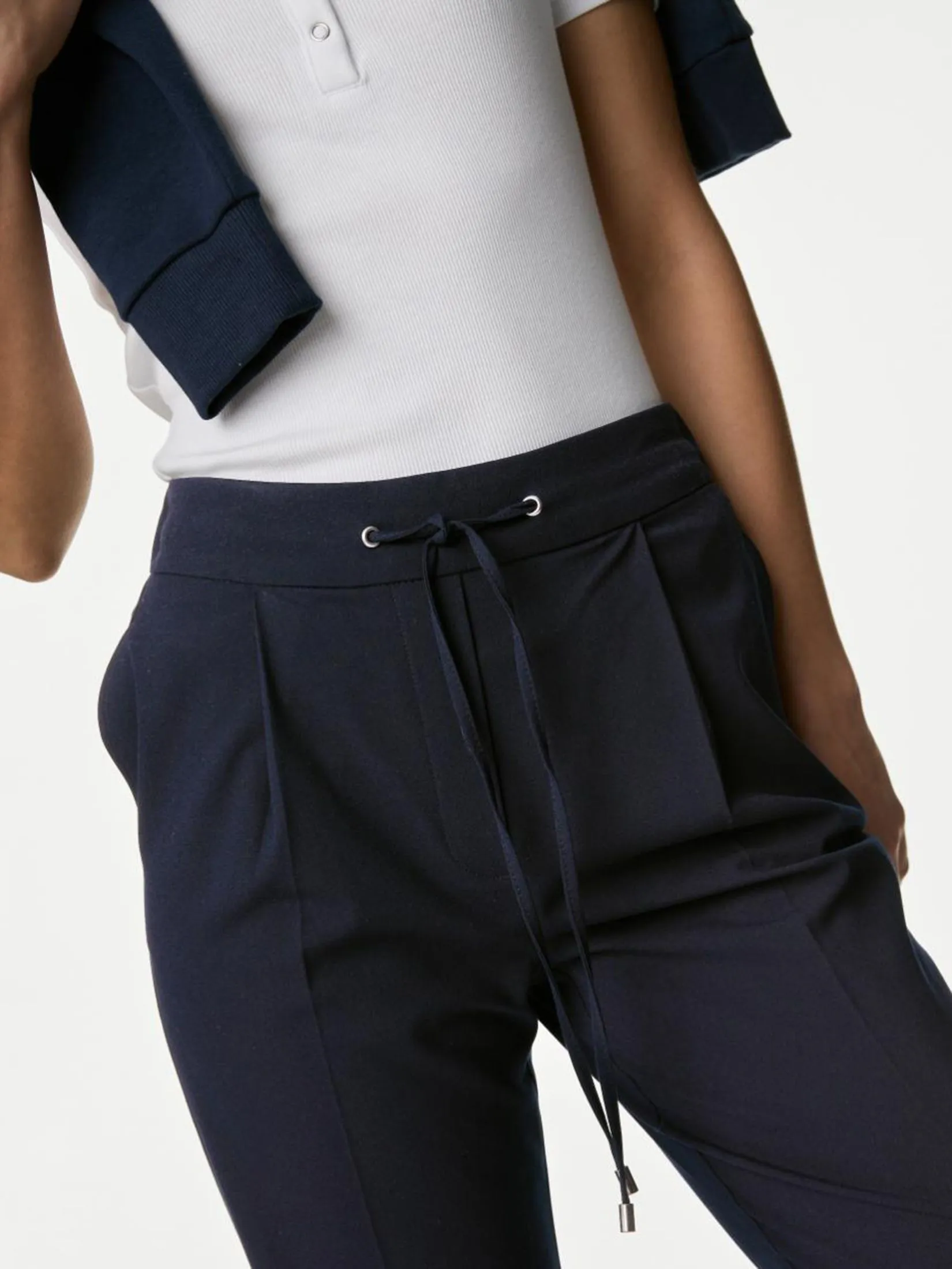 MARKS & SPENCER Women Trousers Drawstring Tapered Ankle Grazer