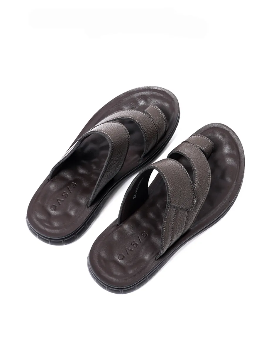 OASIS Men s Slip-on Sandals Dark Brown