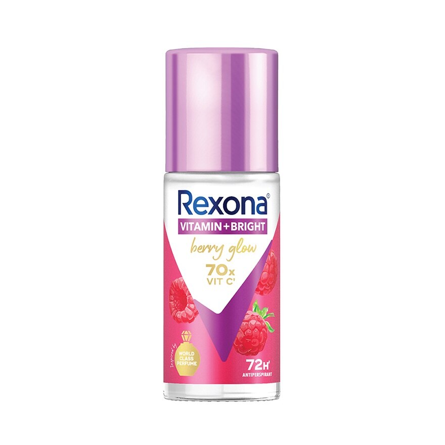 Rexona Roll-On Vitamin + Bright Berry Glow Antiperspirant 45 Ml. - Purple