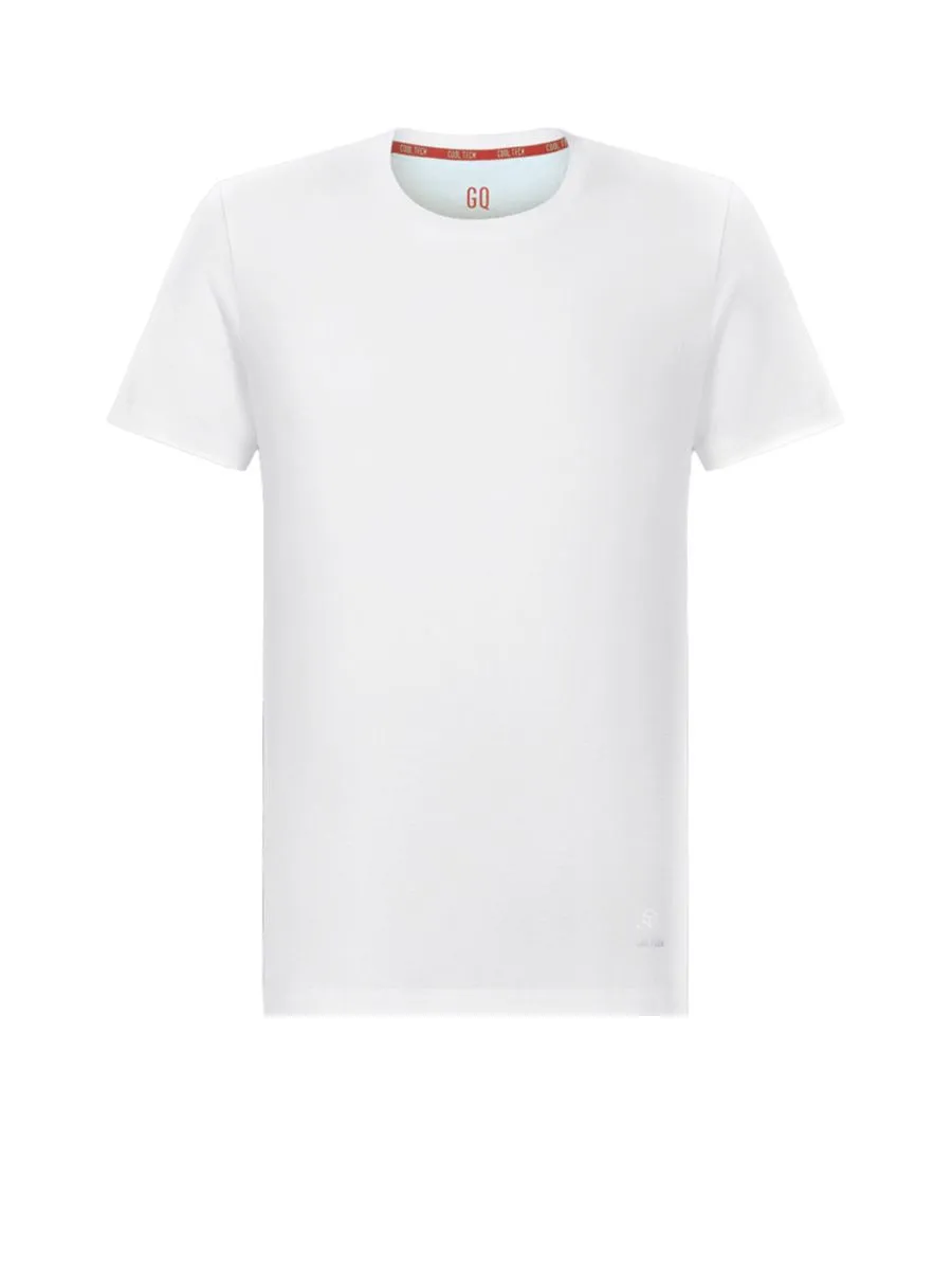 GQ Men T-Shirt Crew Neck Short Sleeves White