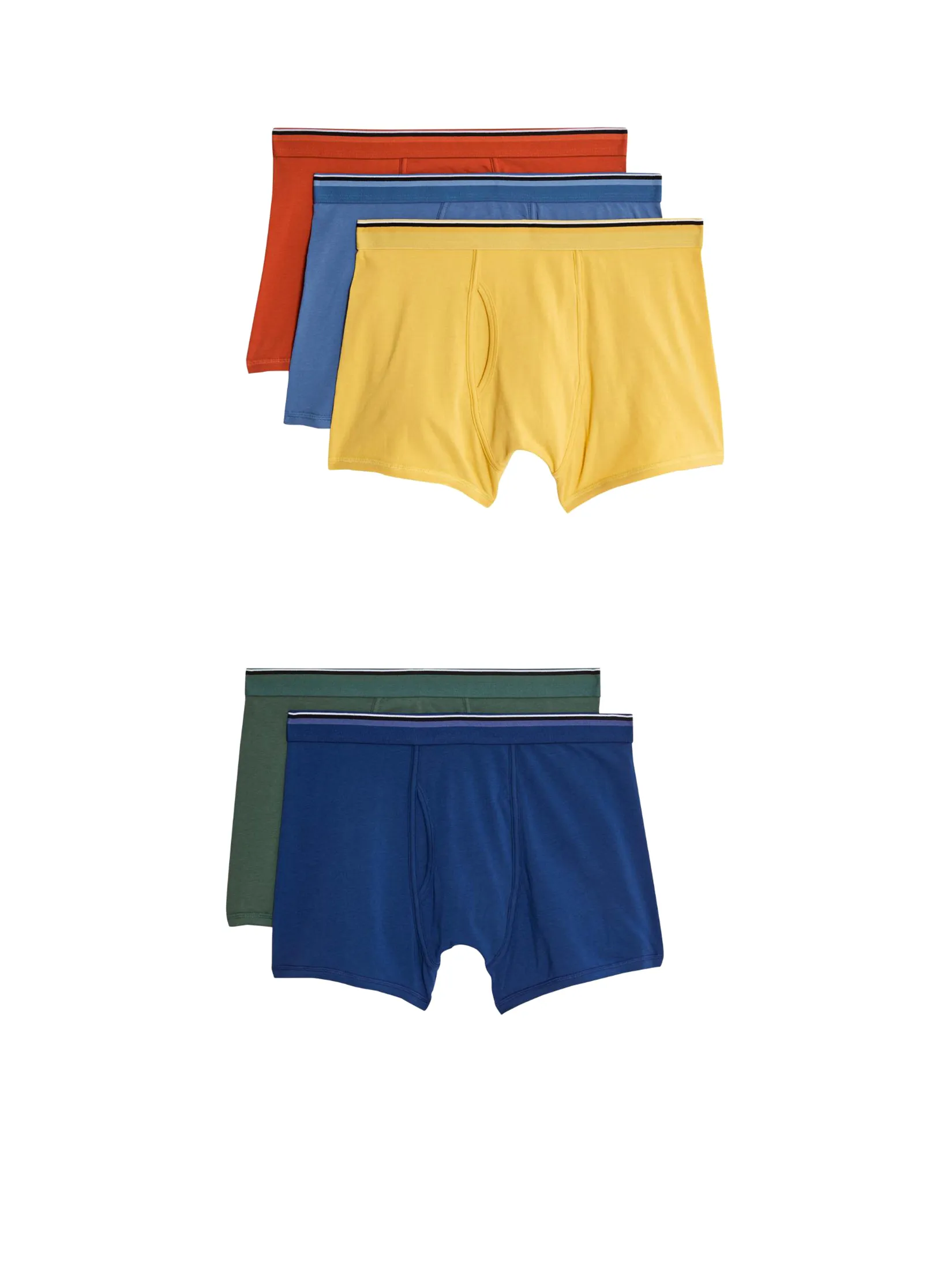 MARKS & SPENCER Men Trunks Set 5 Packs Cotton Stretch Cool & Fresh Multi-Color