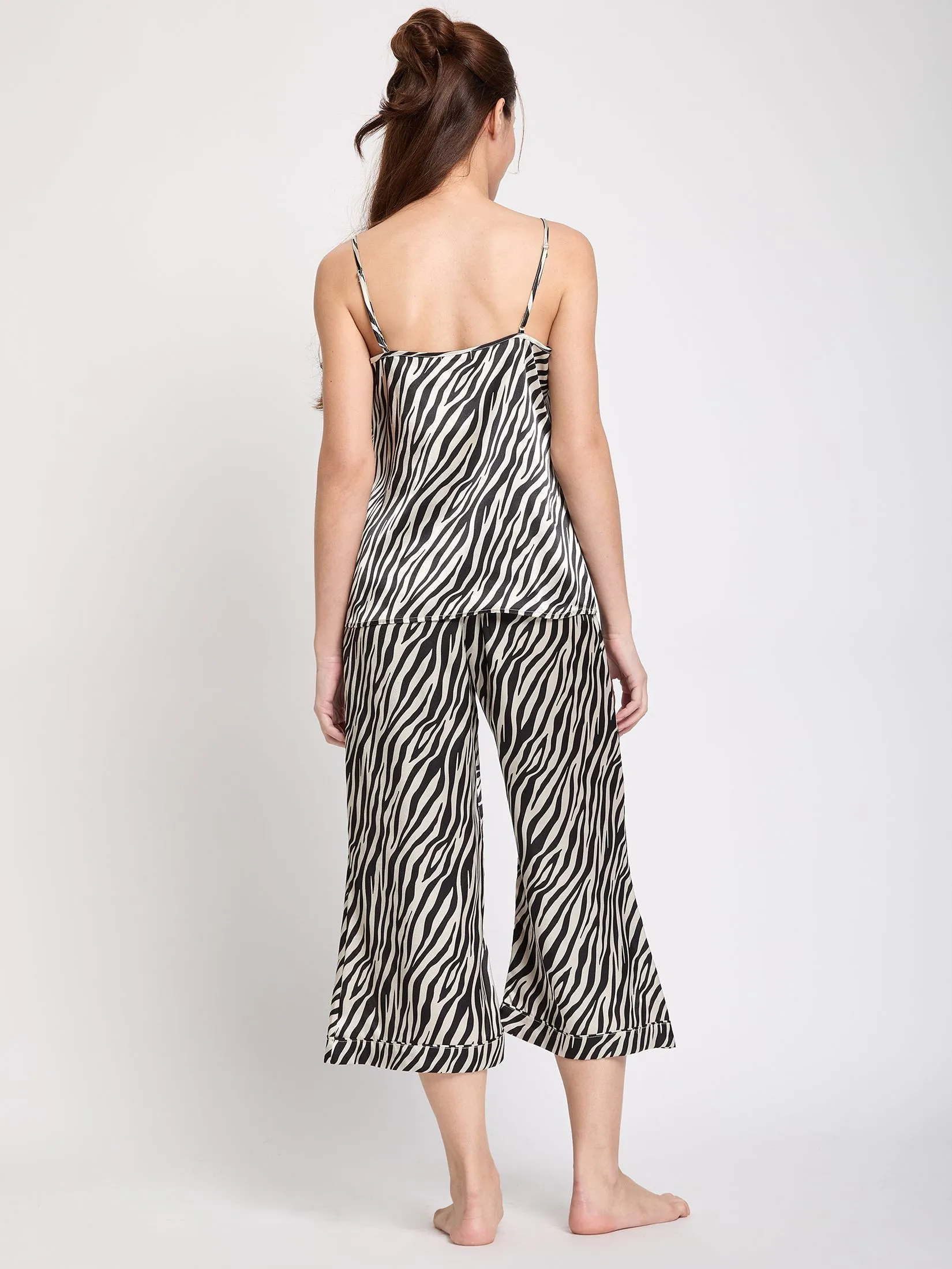 MARIA VICTORIA Women Pyjamas Camisole V-Neck + Pants Print Beige