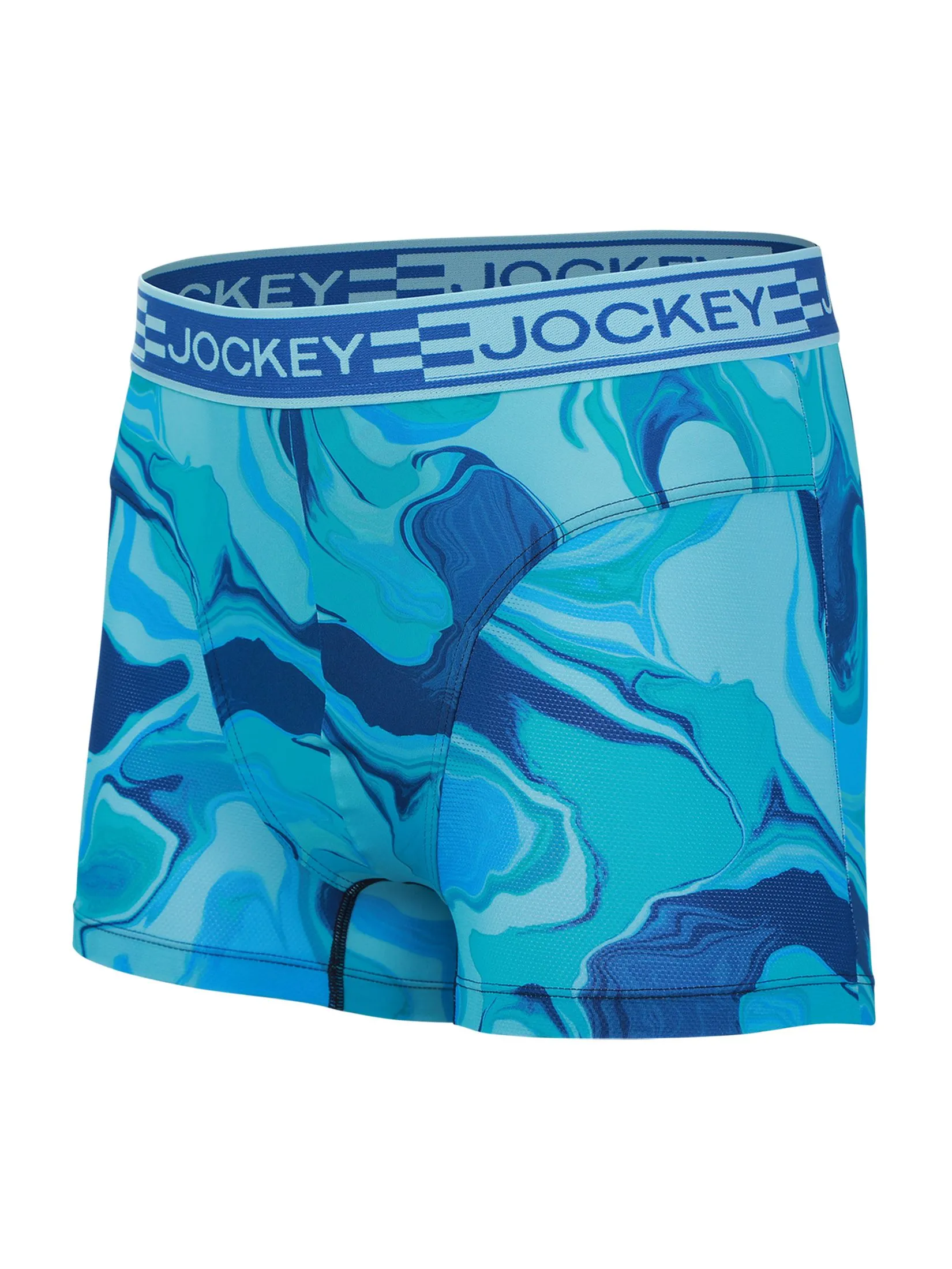 JOCKEY UNDERWEAR Men's SPORT MICROFIBER ACTIVE TRUNKS BLUE