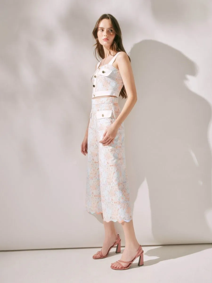 ASV (RS24) Fiona Floral Women Culotte Pants Blue