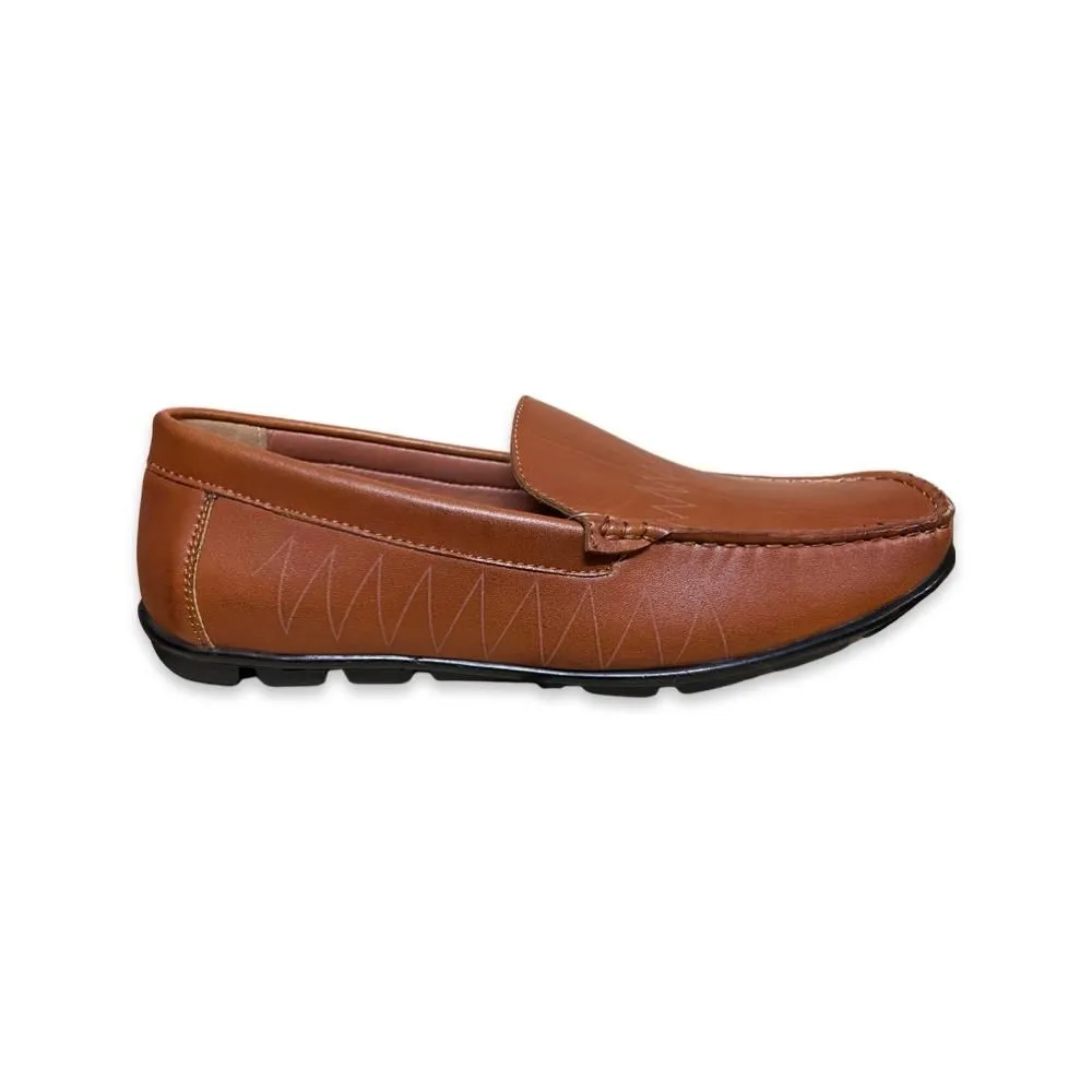 FREEWOOD SHOES Men Leather Loafer-Tan Size - 39