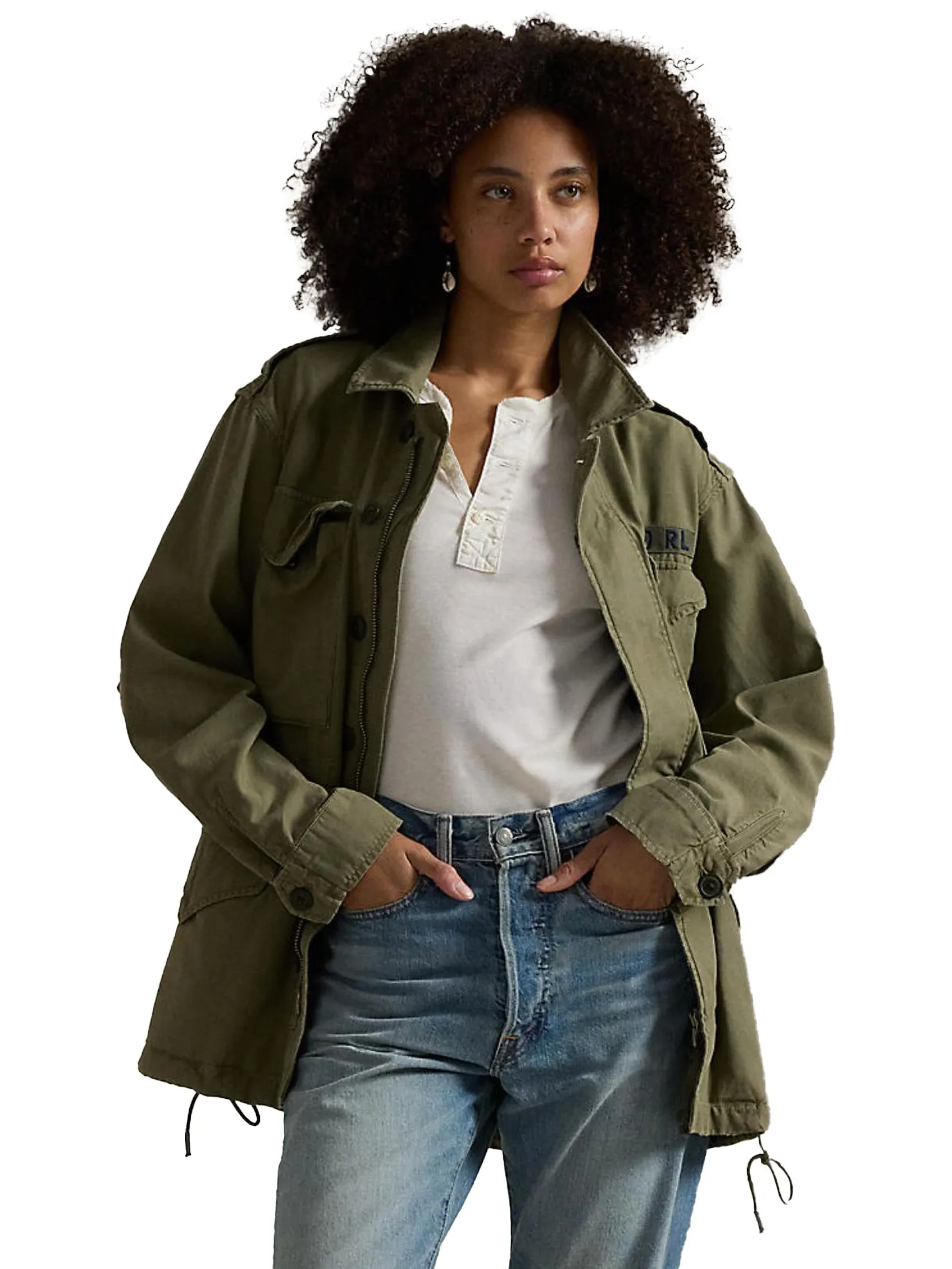 POLO RALPH LAUREN Women Jacket-Cotton Twill Field Jacket WMPOOTWN6020180-Green