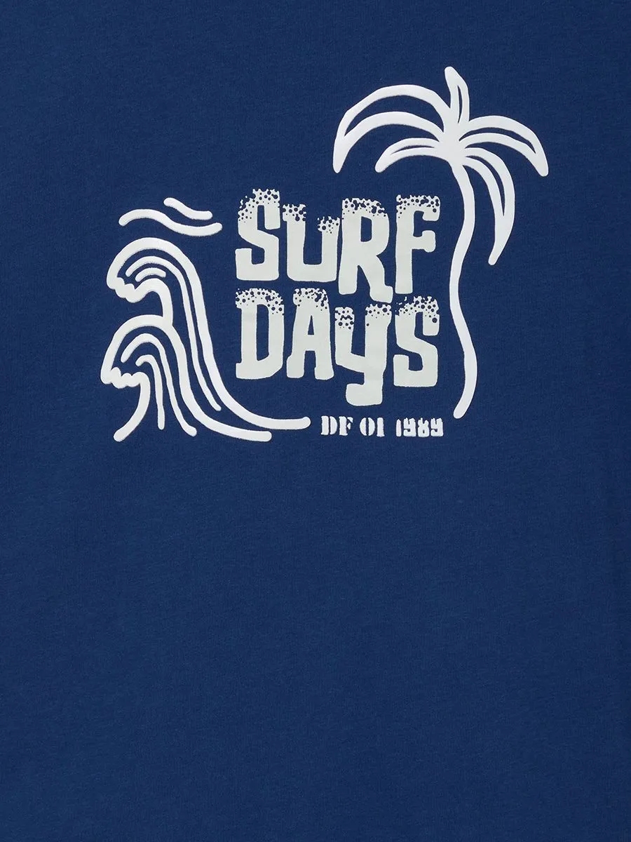 DEFRY 01 Men T-shirt Crew Neck Printed Navy