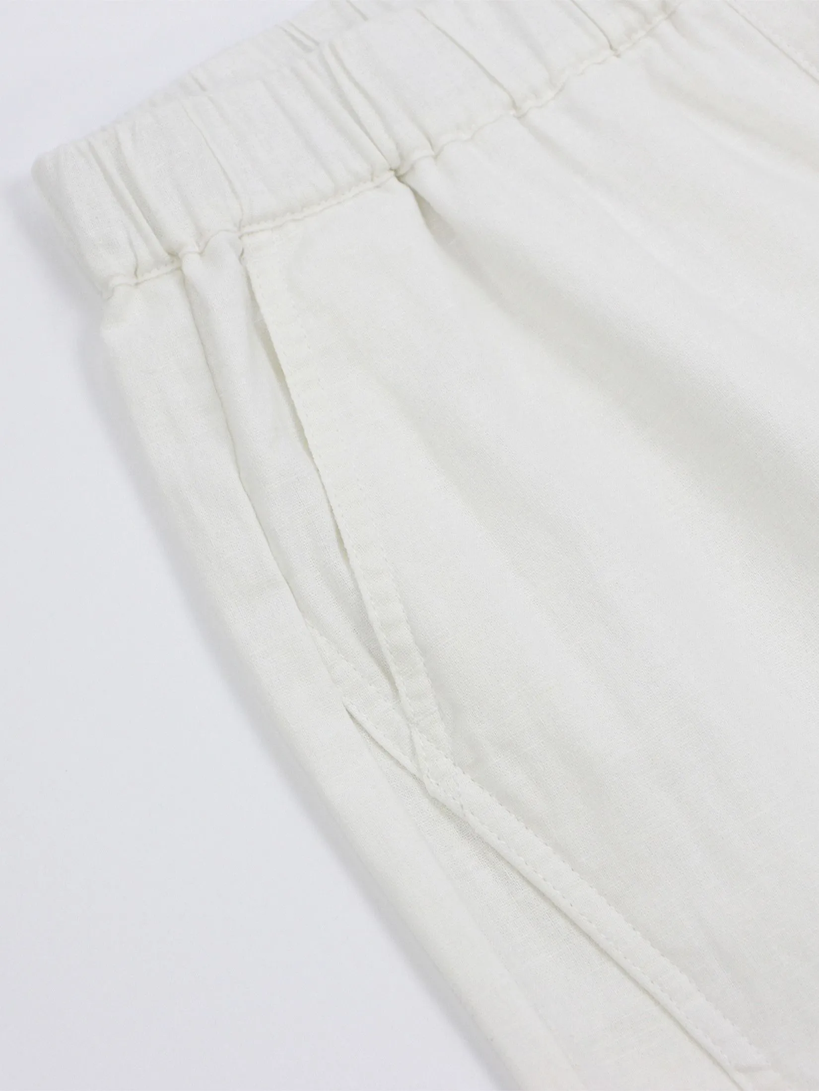 GIORDANO Women's Regular Taper Linen Pants White