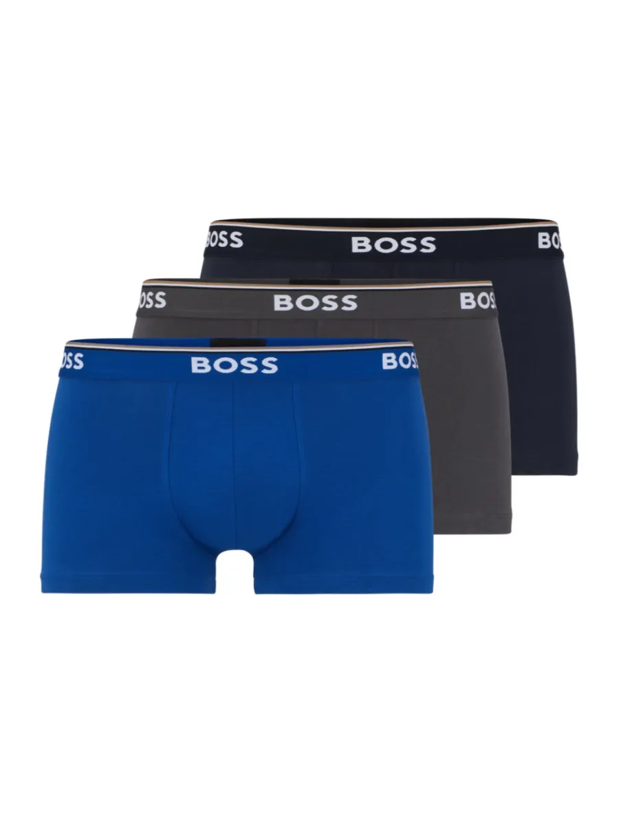 BOSS Men s Underwear Trunks 3 pcs Open Blue