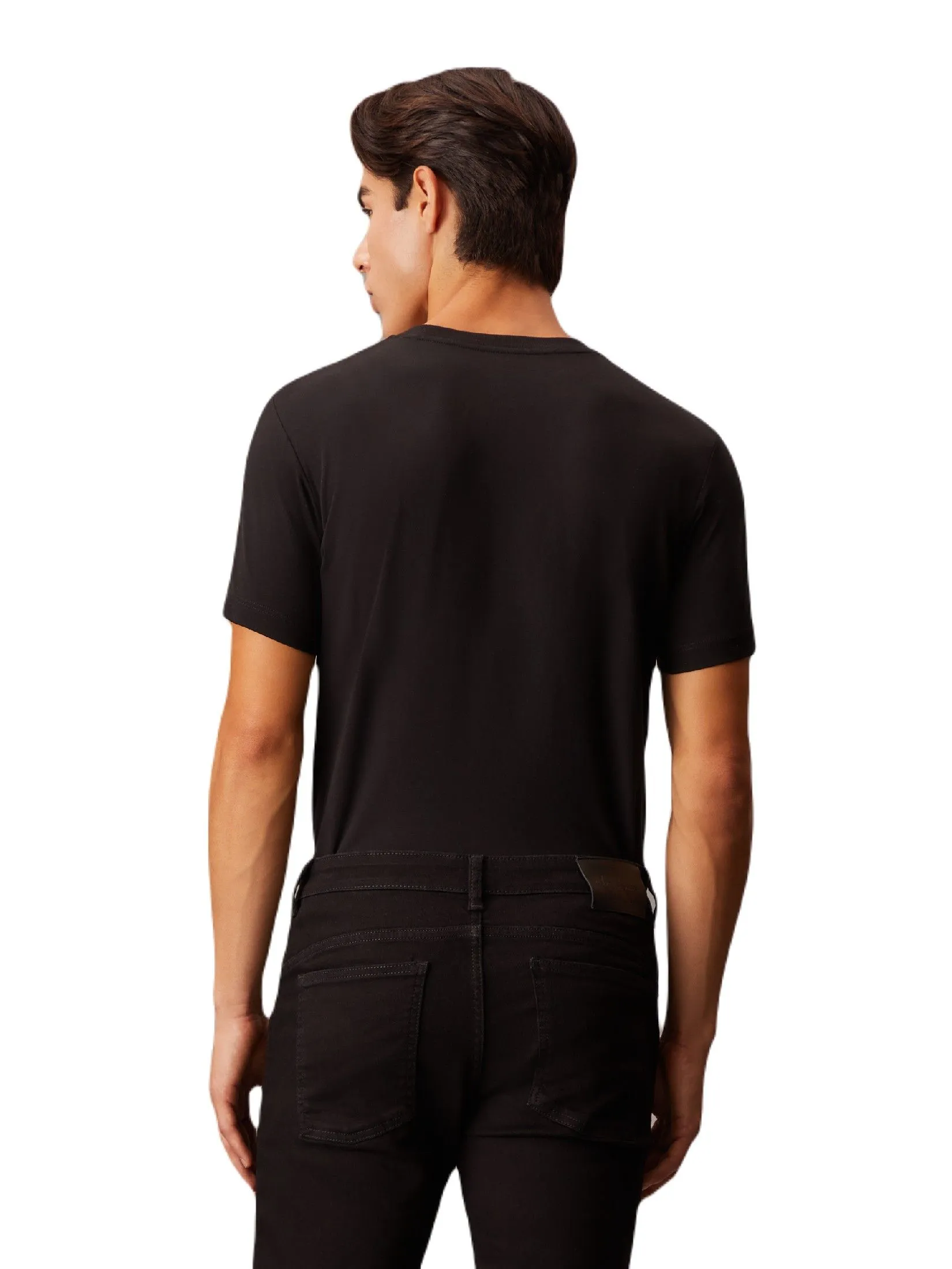 CALVIN KLEIN Men's Institutional Logo Slim Short Sleeve Tee Black