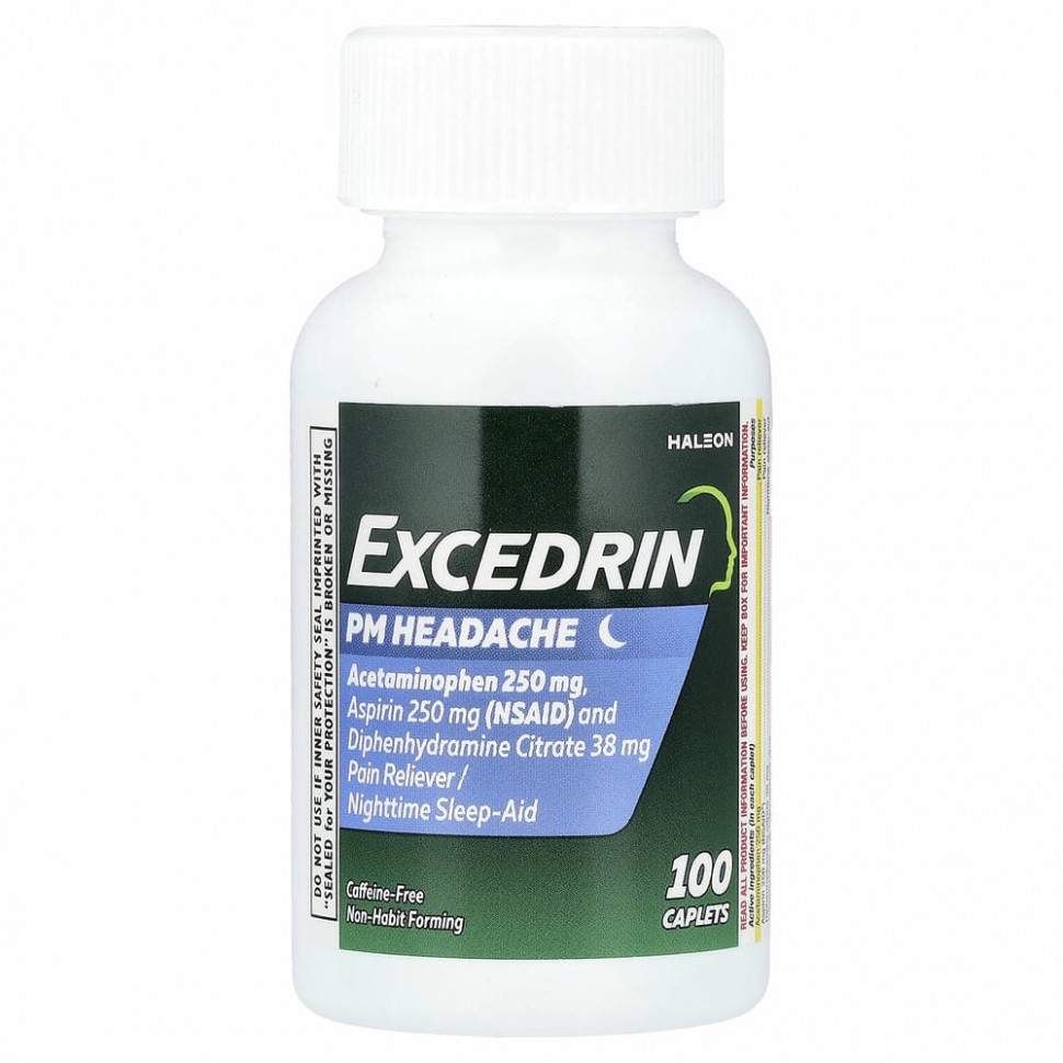 Excedrin, PM Headache, 100 капсул