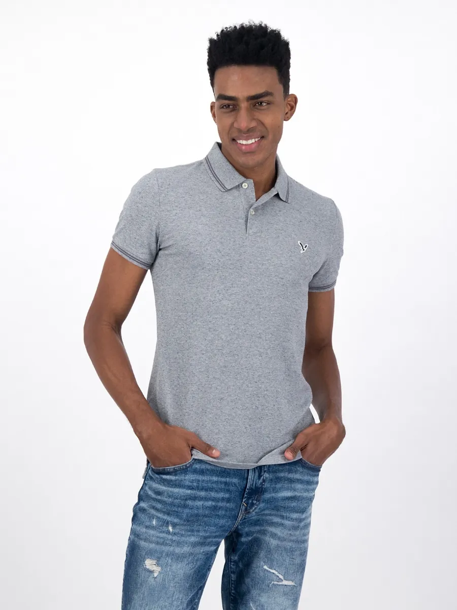AMERICAN EAGLE 8583 PIQUE SLIM W TIPPING-GREY HEATHER 006 HEATHER GRAY Size - 3XL