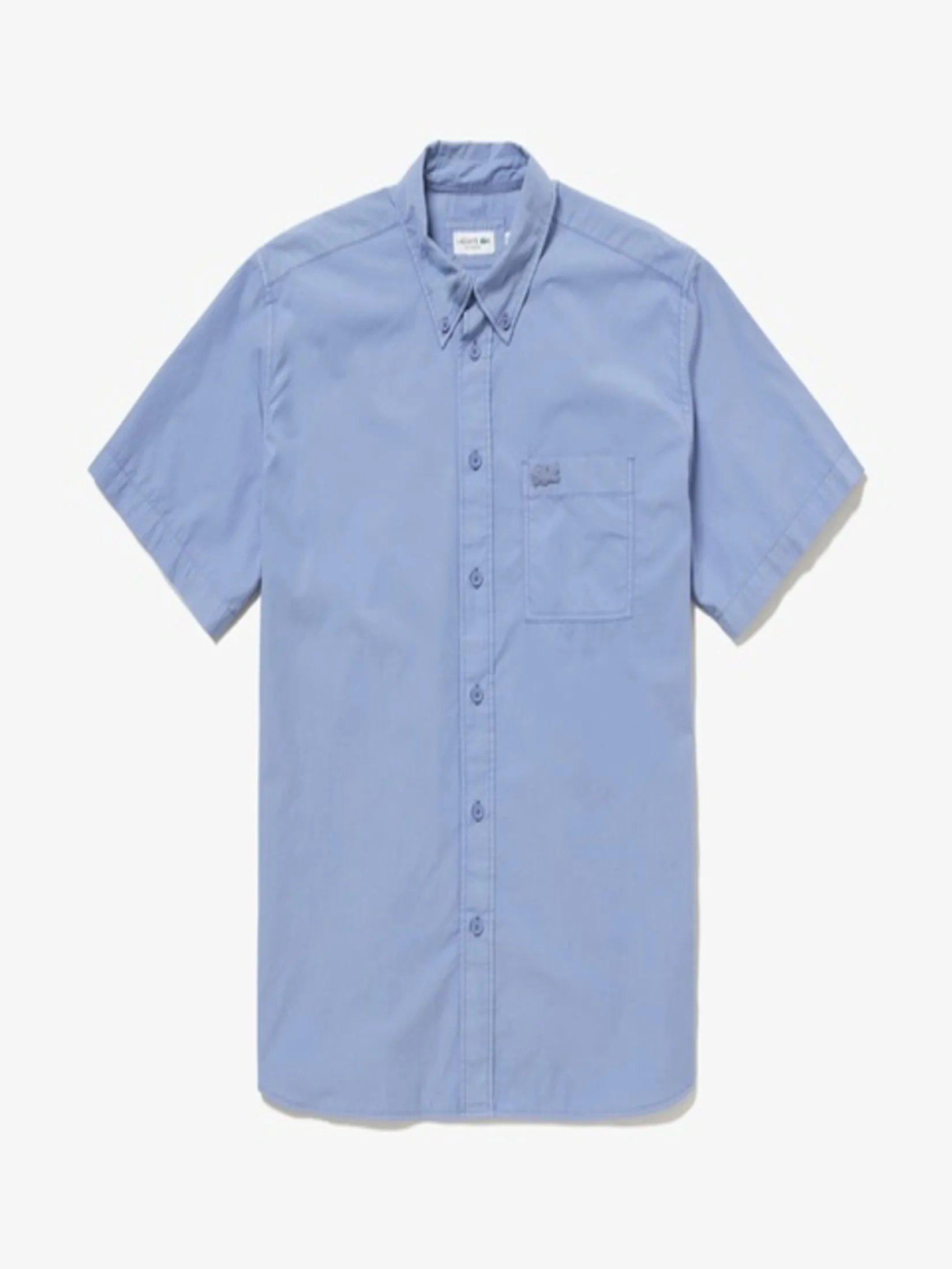 LACOSTE Relaxed Fit Natural Dyed Poplin Shirt Blue