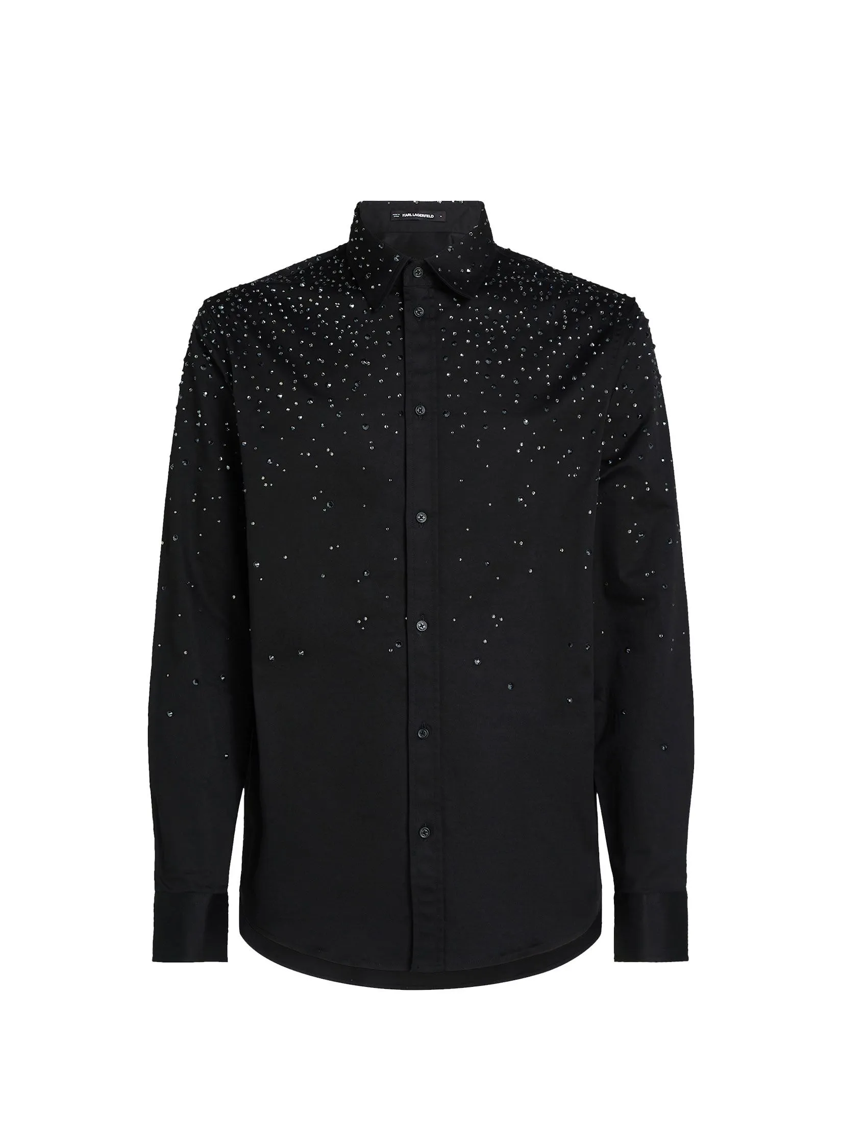 KARL LAGERFELD RHINESTONE DEGRADE SHIRT BLACK