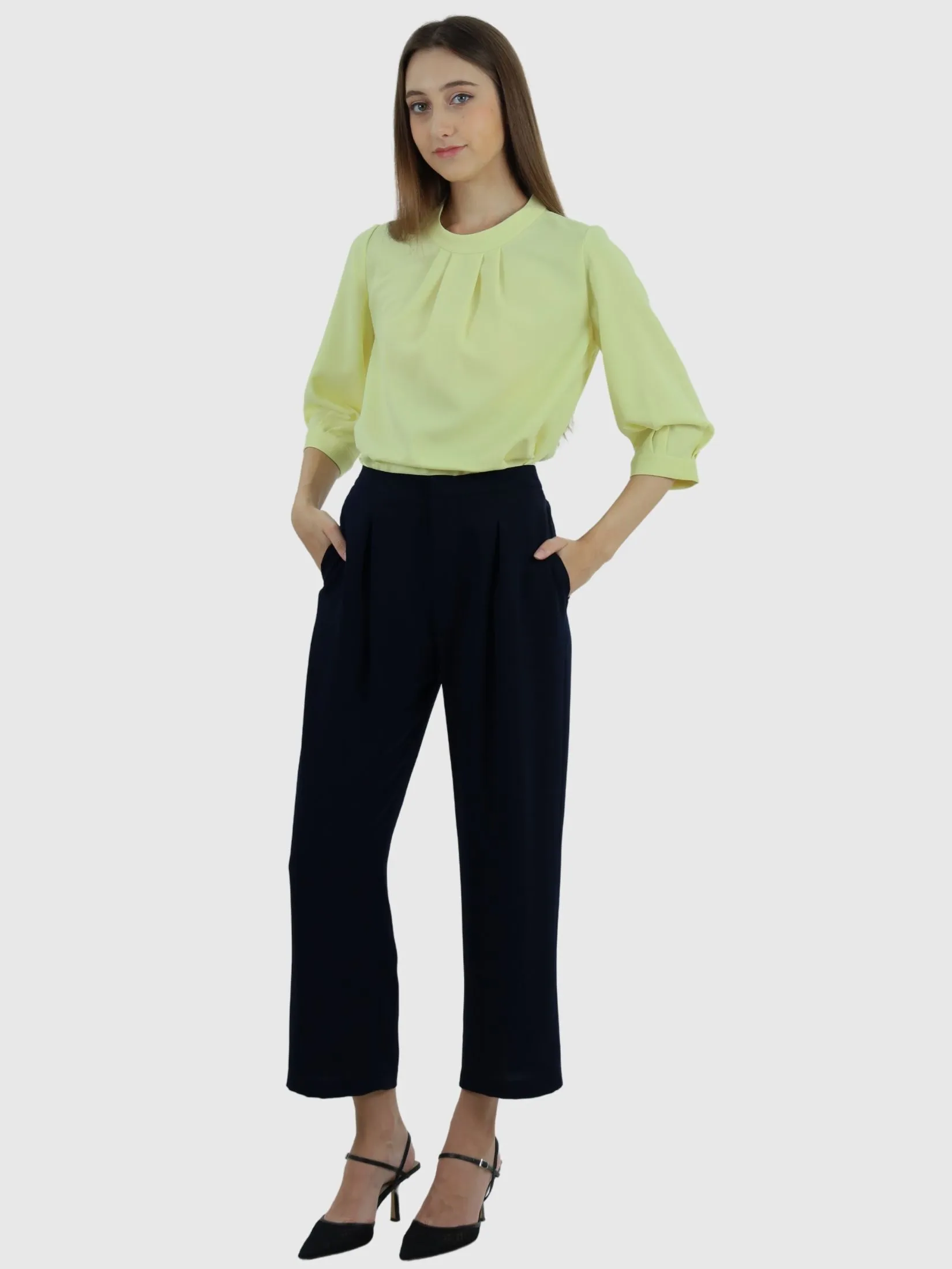 VERONIQA Women Pants Trousers Amunzen Navy Blue