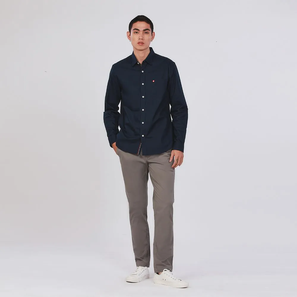 JOHN HENRY Men's Long Sleeves Shirts (Slim Fit) ESSENTIALS Navy