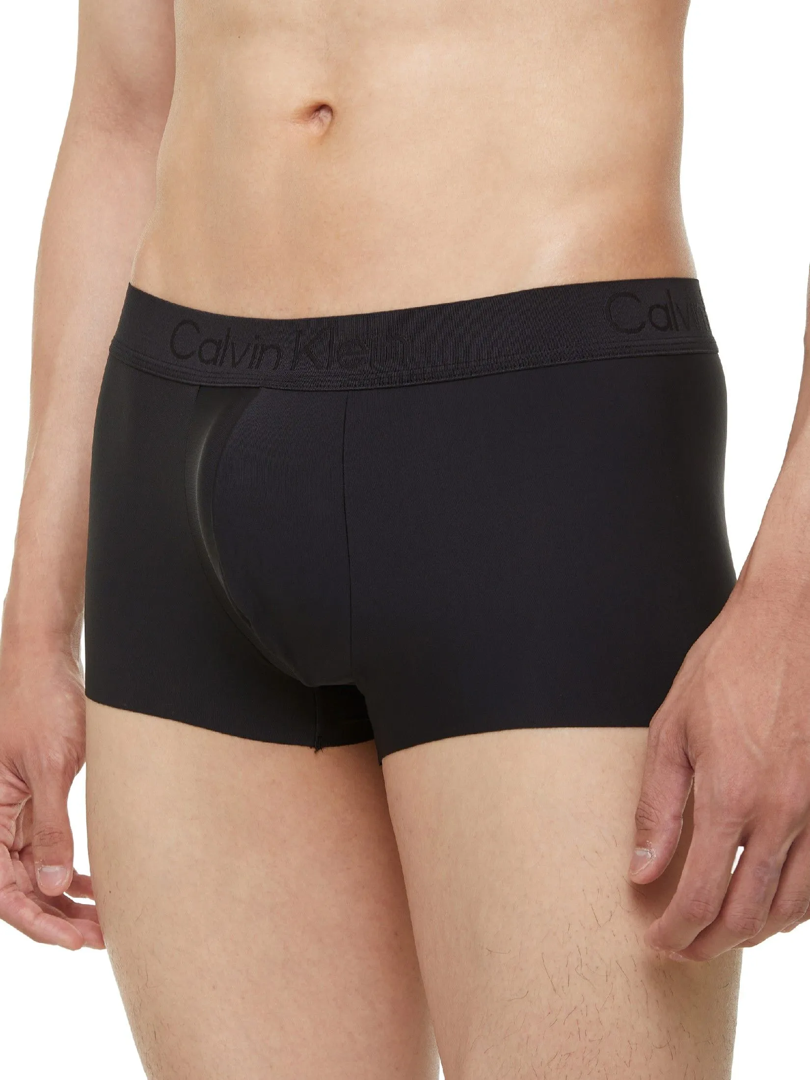 CALVIN KLEIN Men's CK Black Microfiber Stretch Low Rise Trunk Black