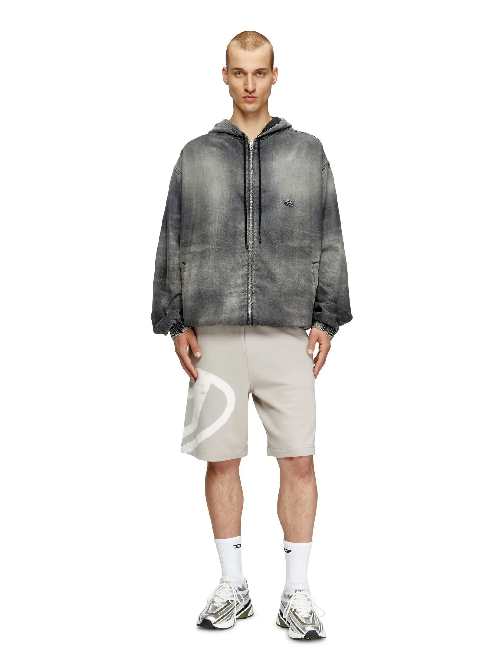 DIESEL Shorts Men P-CROW-BLEACH SHORTS Grey