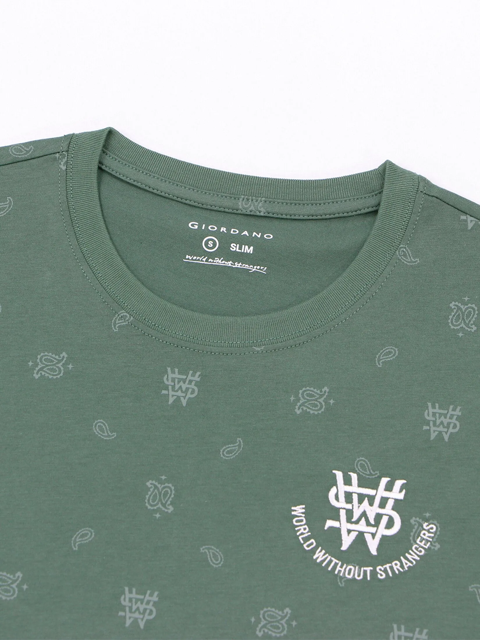 GIORDANO Men's Jersey All Over Printed Tee (WWS)Duck green