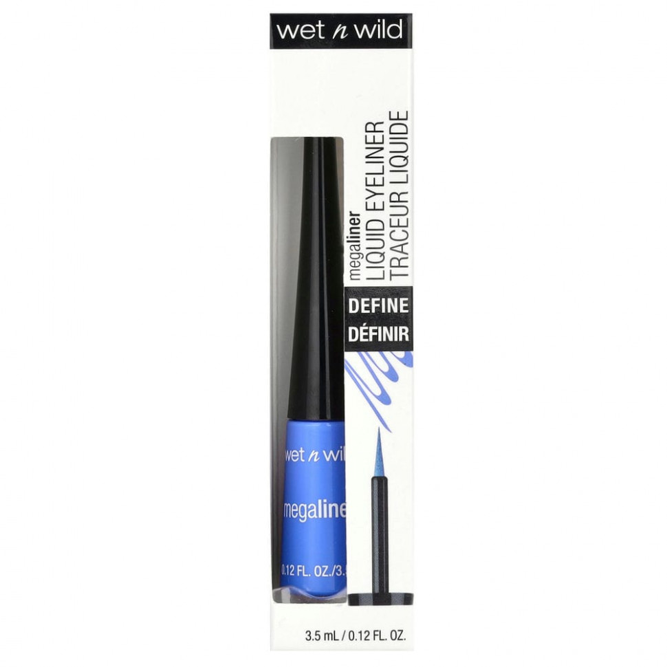 Wet n Wild, Жидкая подводка для глаз MegaLiner, цвет Voltage Blue, 3,5 мл