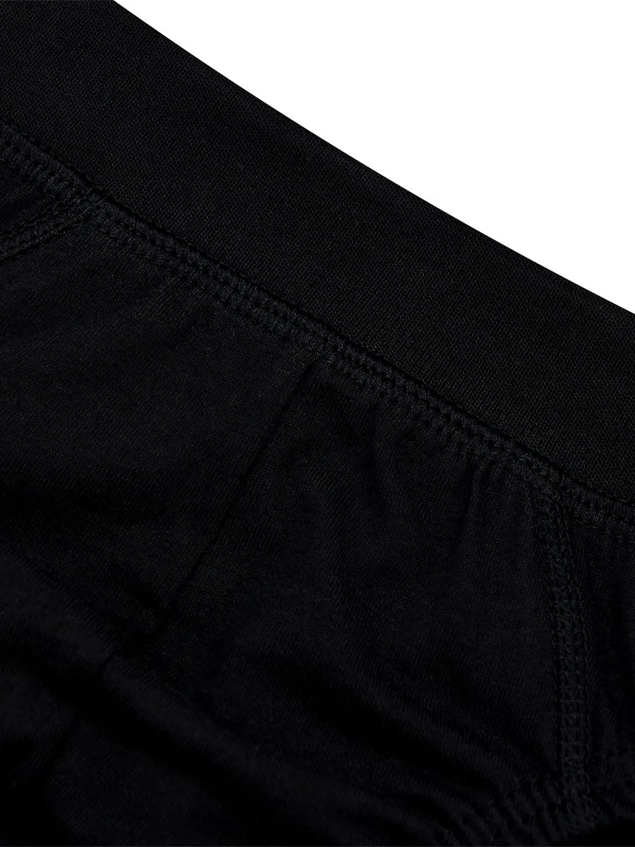 GIORDANO Men's 100% Cotton briefs elastic waistband(3pcs/pack) Black