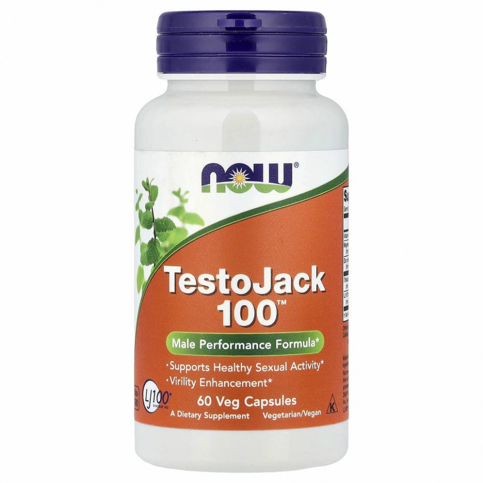 NOW Foods, TestoJack 100, 60 вегетарианских капсул