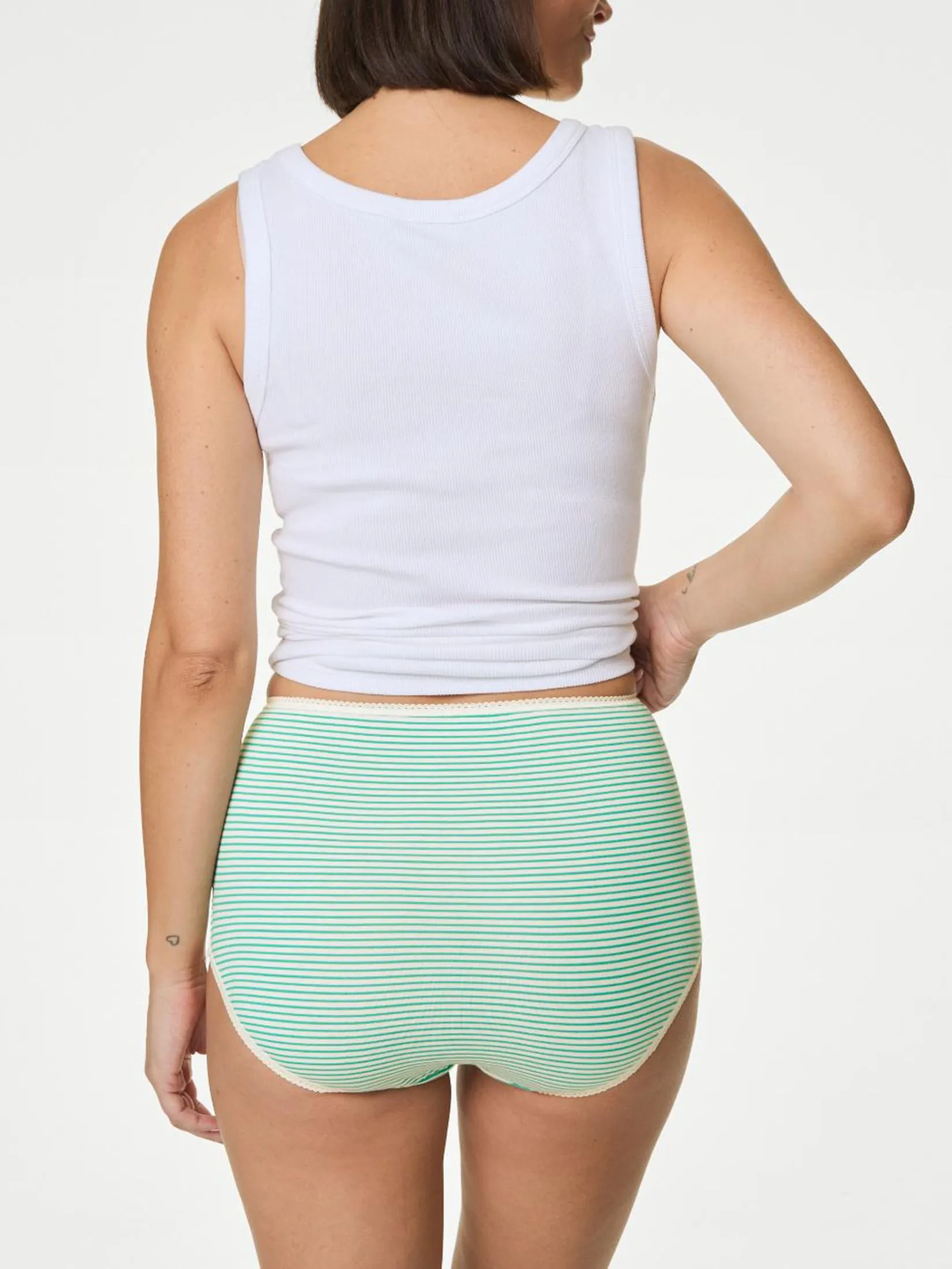 MARKS & SPENCER Women Full Briefs Cotton Lycra Print Pack 5 Pcs Multi-Color