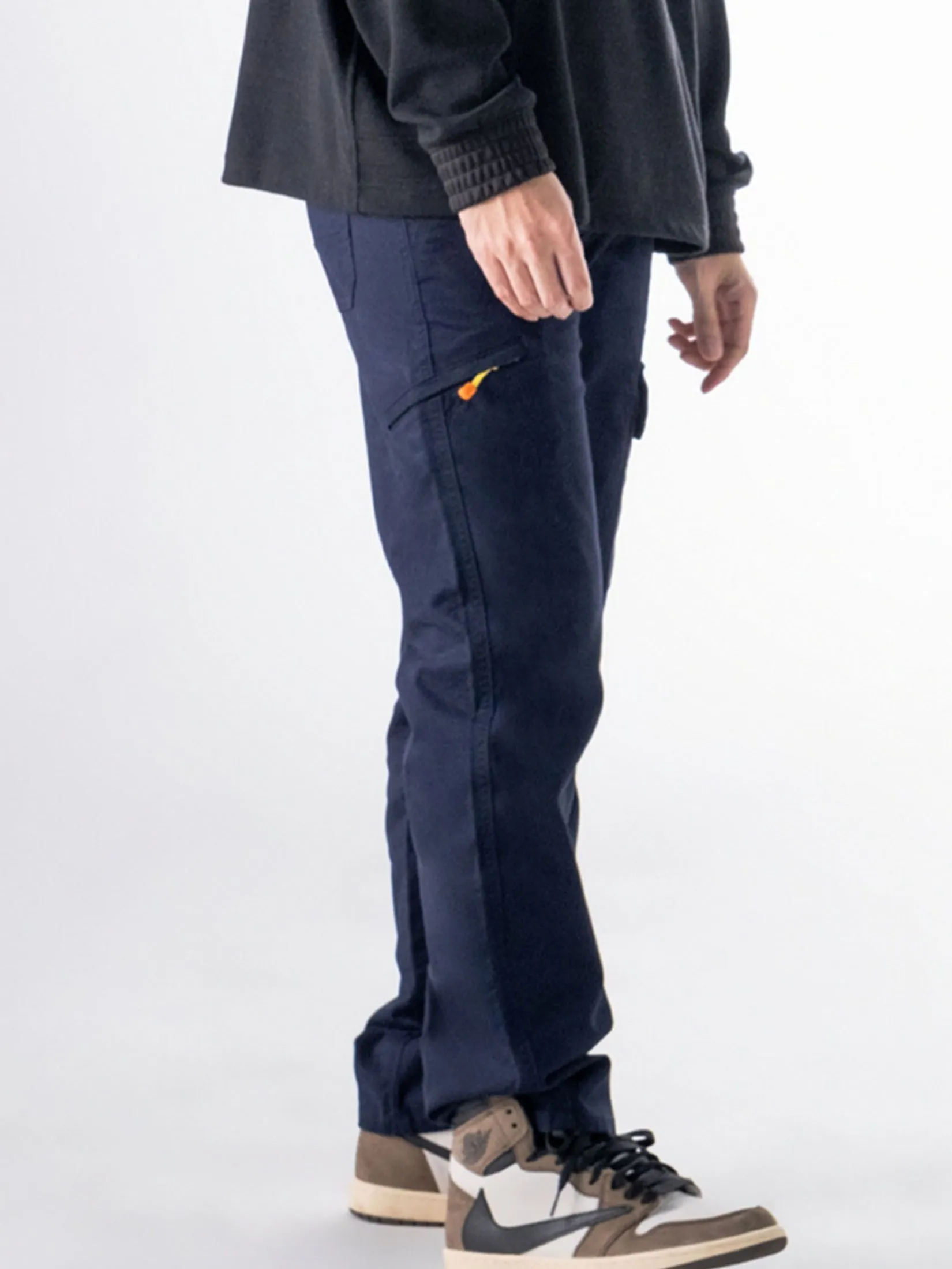 ERA-WON Men's Cargo trousers skinny crop fit Navy Blue