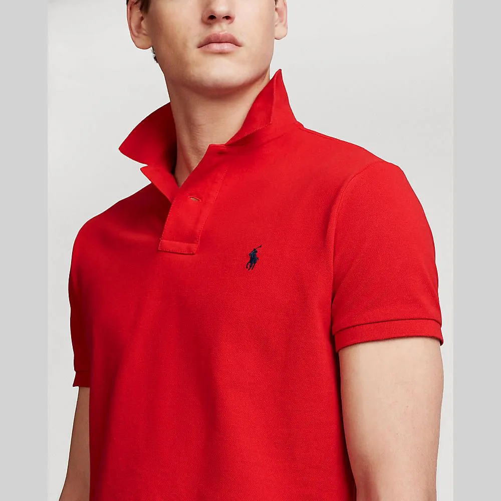 POLO RALPH LAUREN POLO-Custom Slim Fit Mesh Polo Shirt MNPOKNI1N820092 600 RED