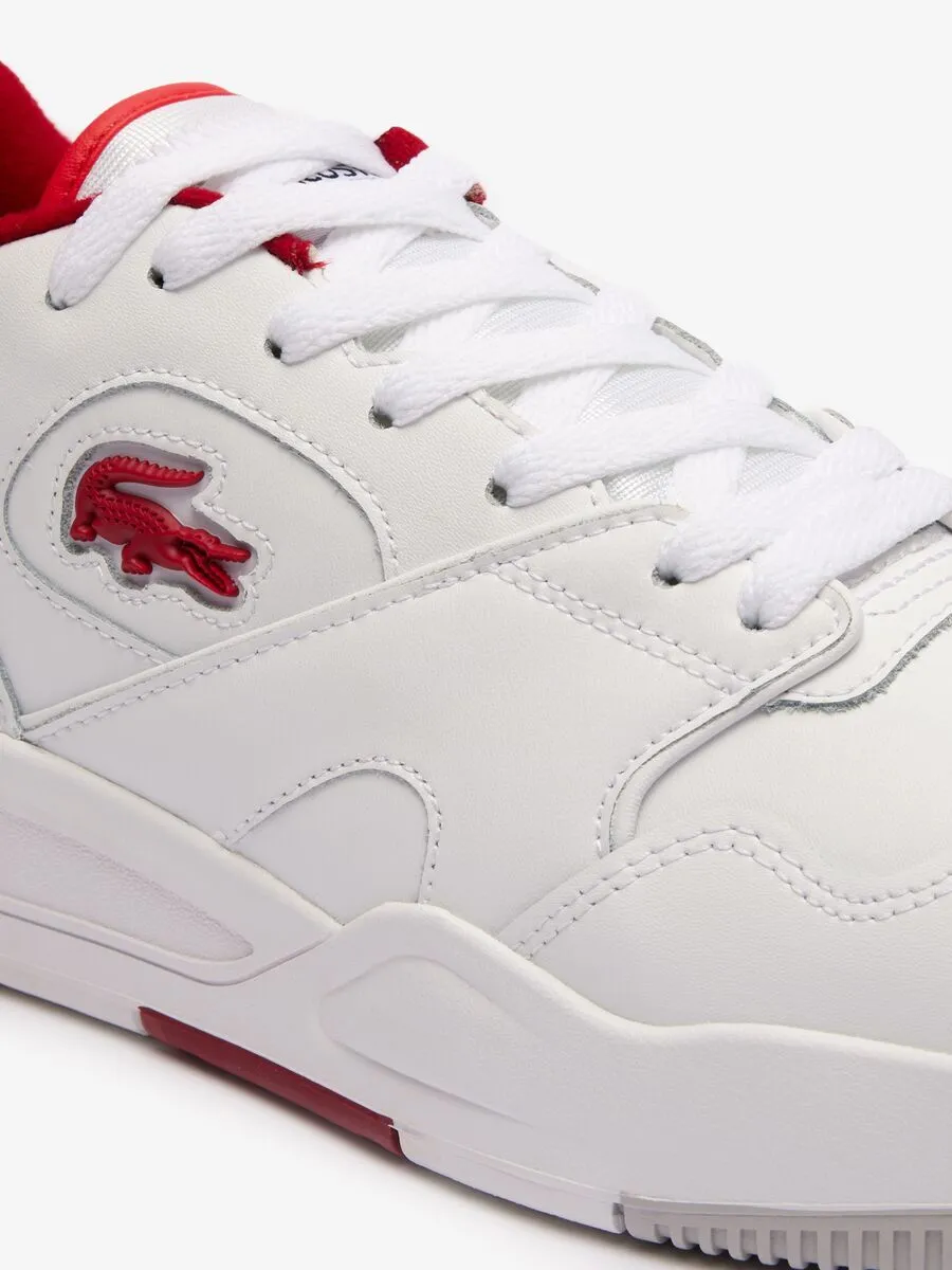 LACOSTE White Men’s Lineshot Contrasted Collar Leather Trainers