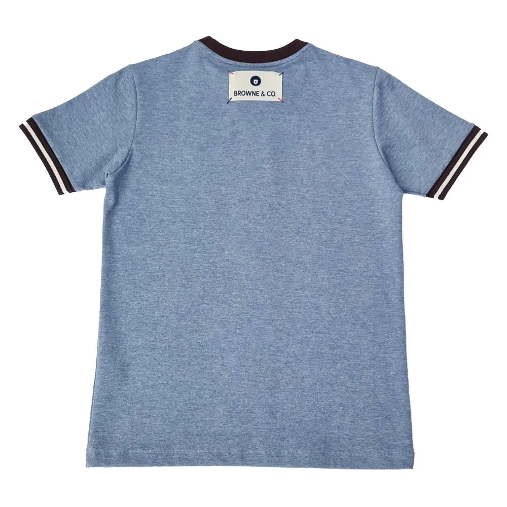 BROWNE & CO. Blue Cotton T-shirt