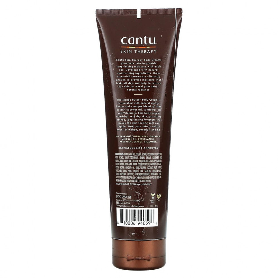 Cantu, Skin Therapy, успокаивающий крем для тела, для очень сухой кожи, масло манго, 240 г (8,5 унции)