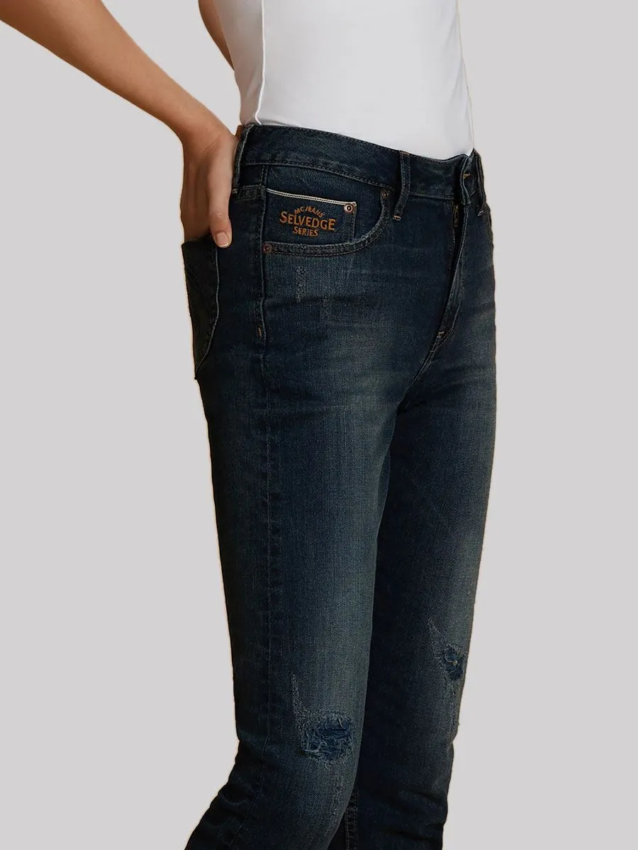 MC JEANS Dave Jeans Red Sew Selvedge MASZ075 Navy Blue