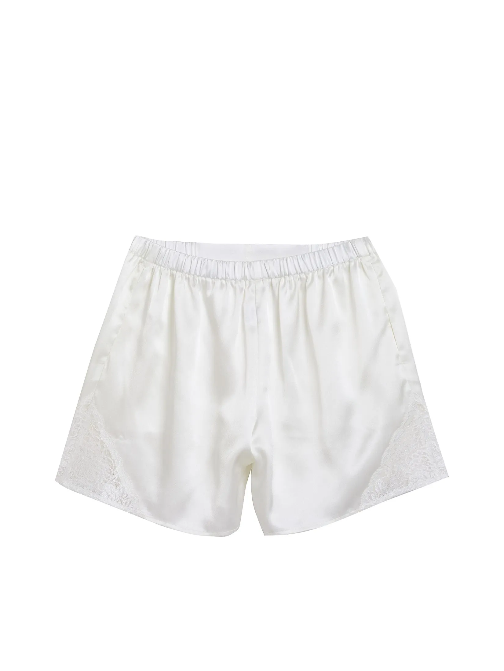 MARIA VICTORIA Women Pyjamas Shirt Cropped Sleeves + Shorts Off White