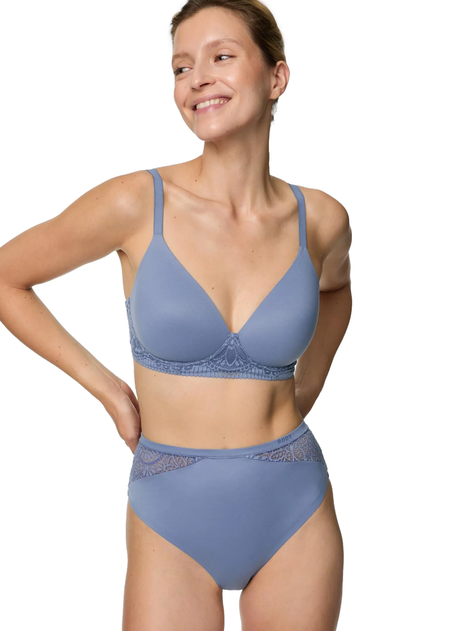 MARKS & SPENCER Women Bra Body Soft Non Wired Full Cup Slate Blue