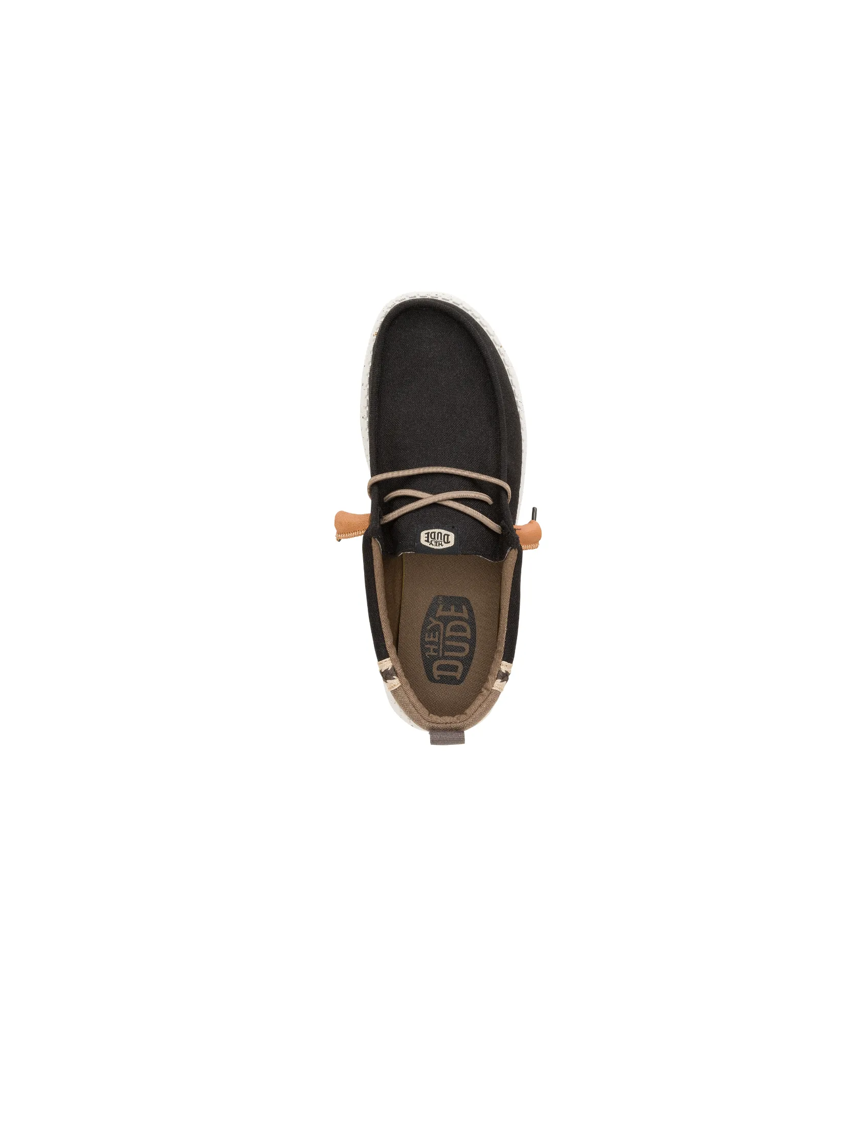 HEYDUDE WALLY CRAFT LINEN - BLACK/WALNUT